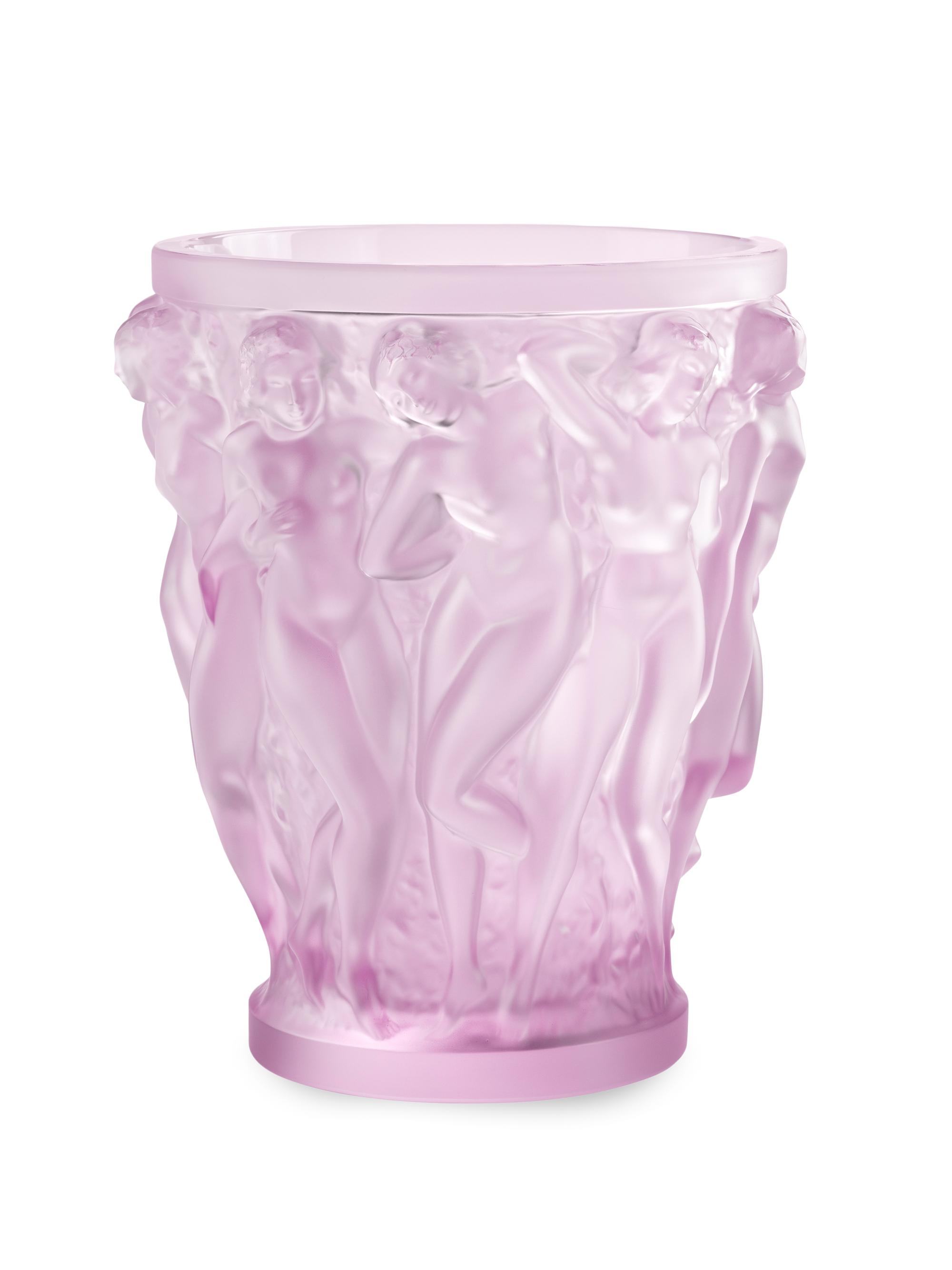 Lalique Iconic Bacchantes Vase in Crystal - Pink