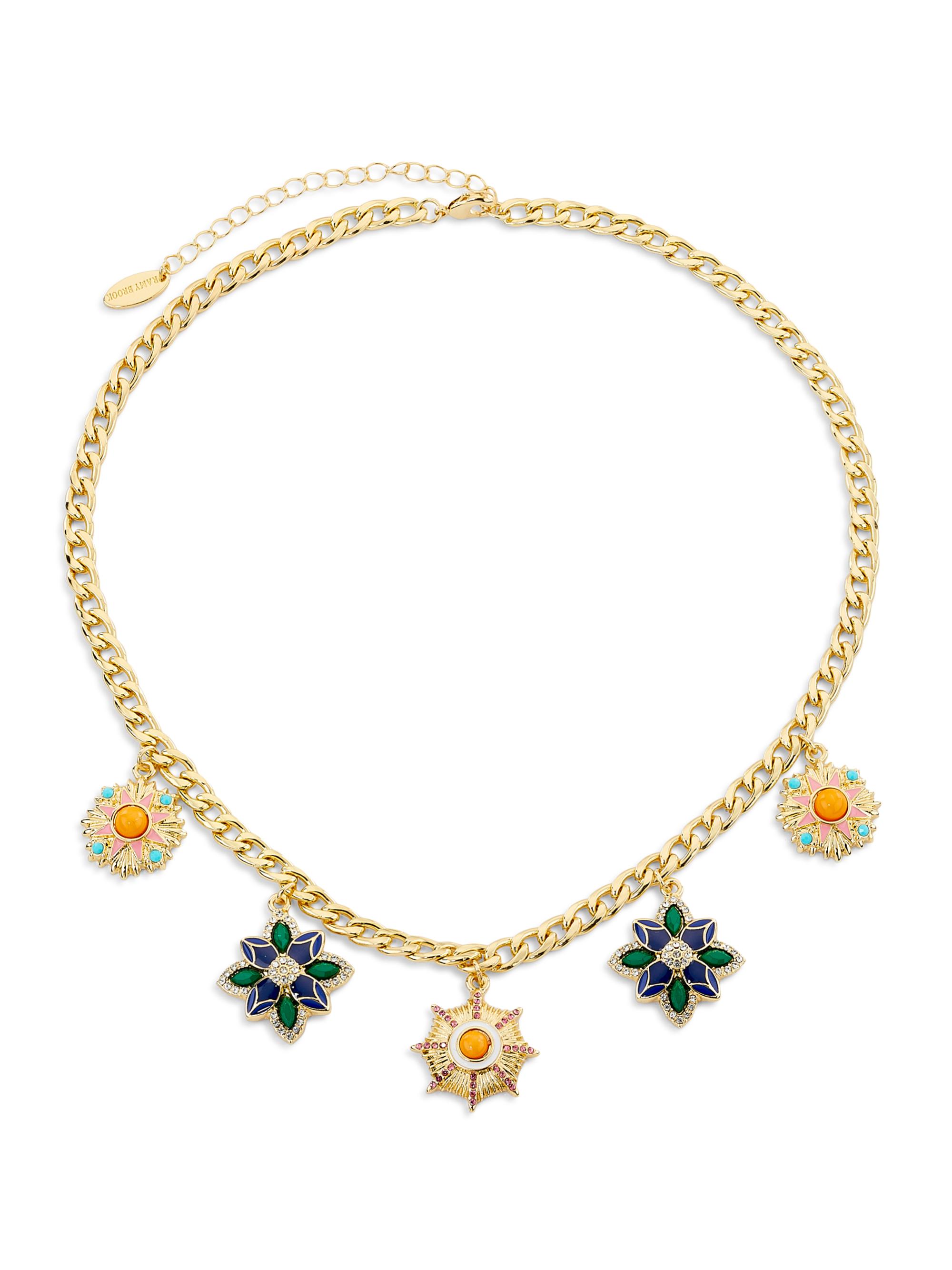 Ramy Brook Women's Camila Goldtone, Enamel & Crystal Flower Charm Necklace - Gold