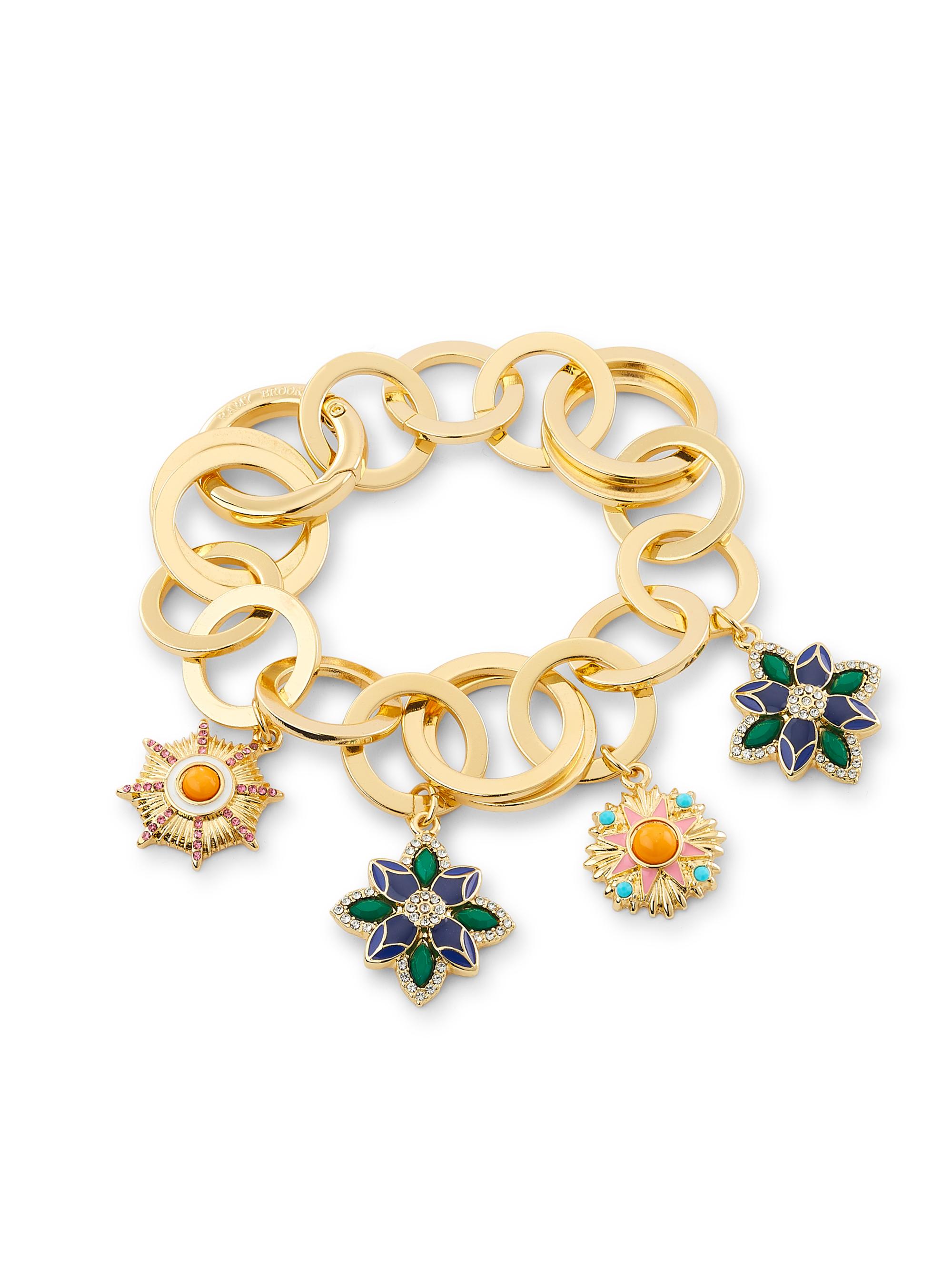 Ramy Brook Women's Camila Goldtone, Enamel & Crystal Flower Charm Bracelet - Gold