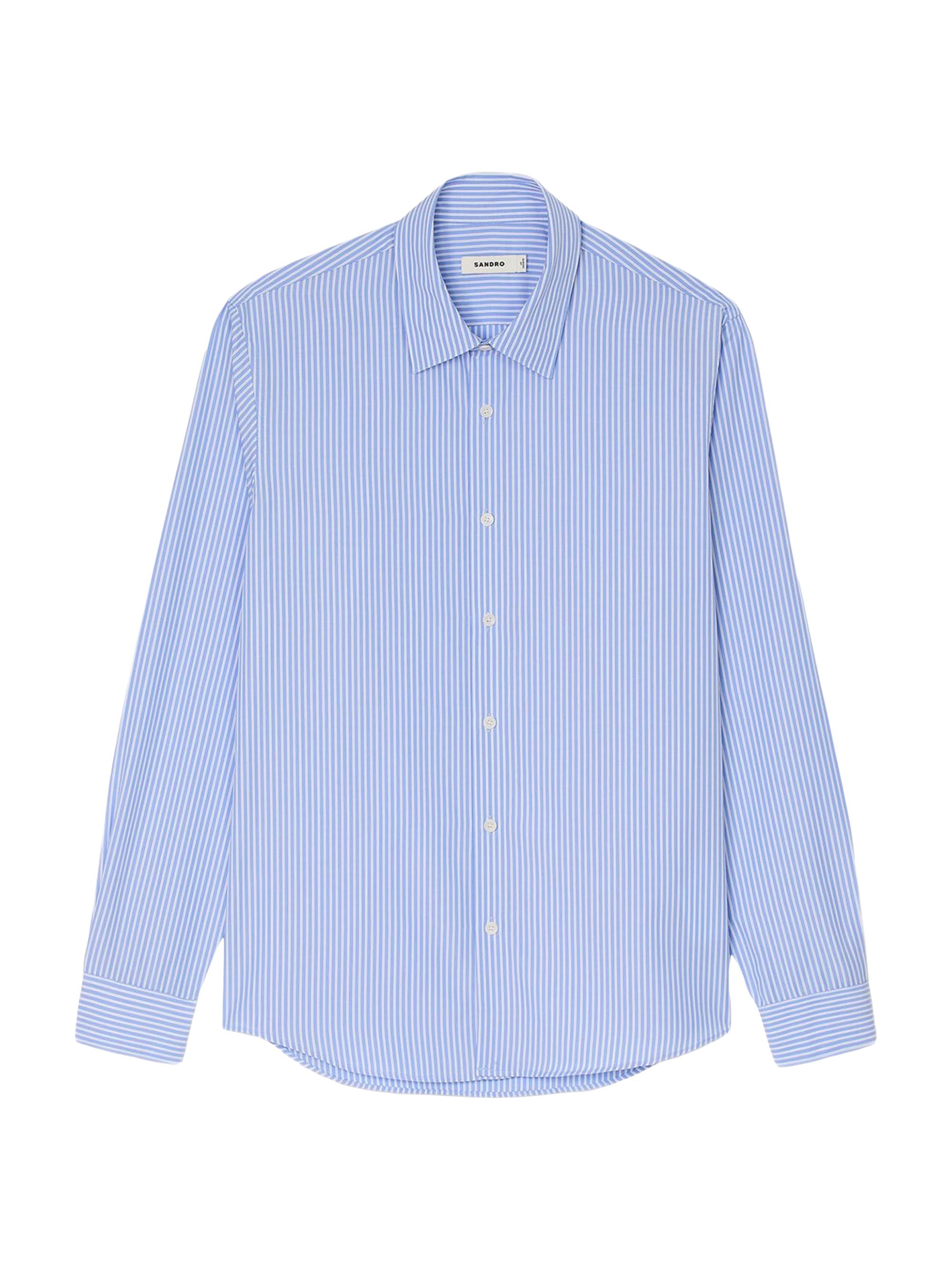 Sandro Men's Striped Shirt - Blue Sky