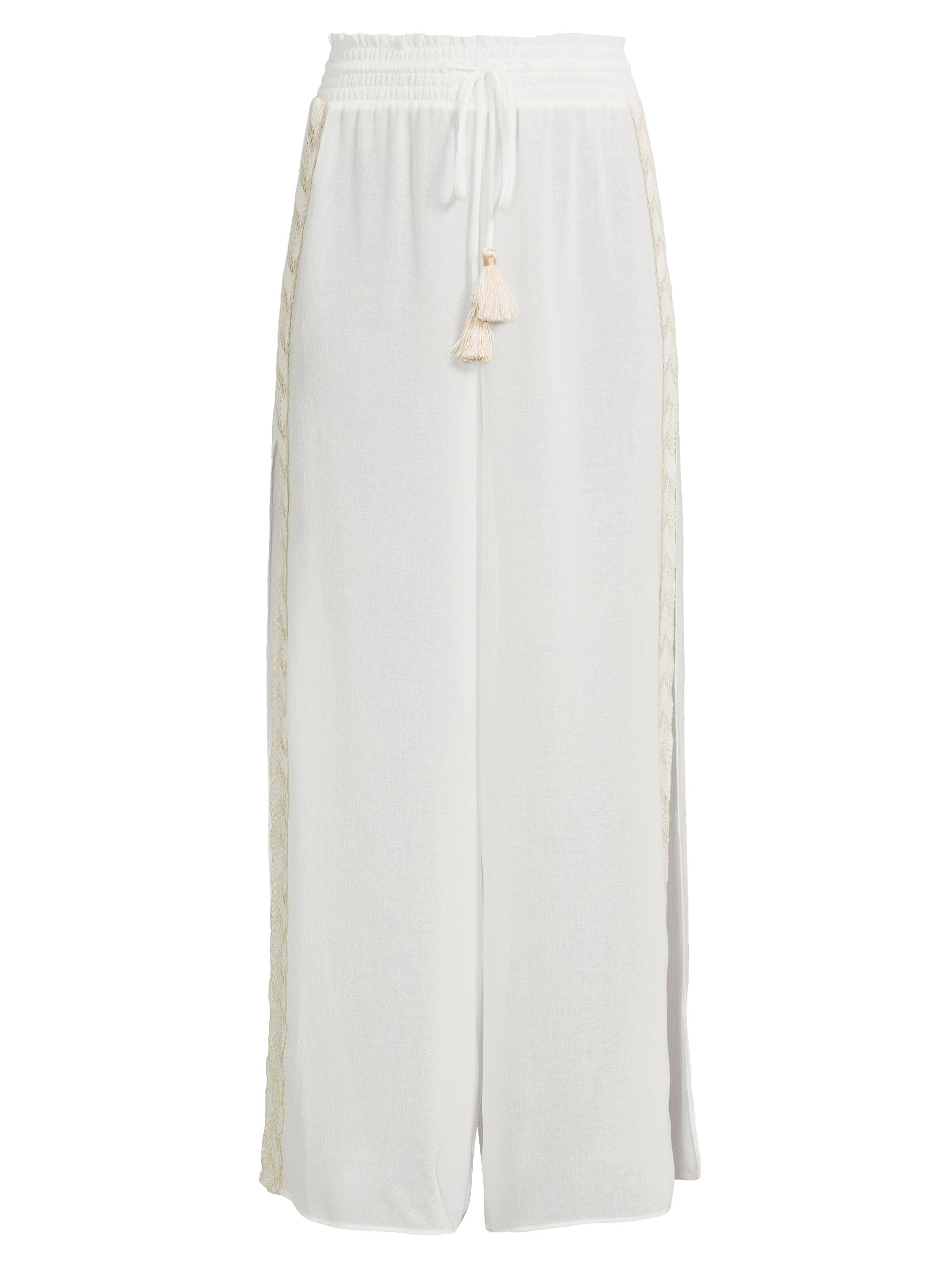 Ramy Brook Women's Glora Embroidered Side-Slit Cover-Up Pants - White Neutral