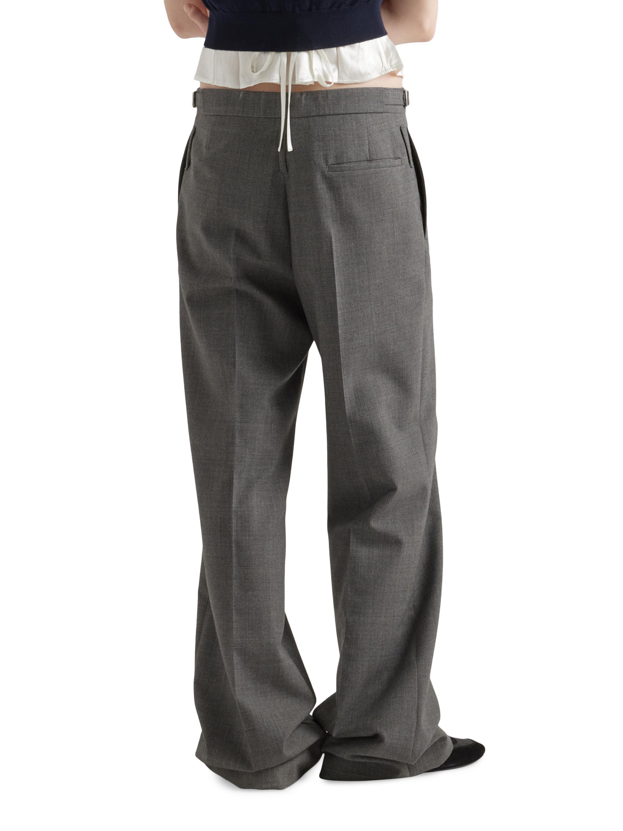 Prada Technical Wool Pants with Belt | Saks Fifth Avenue