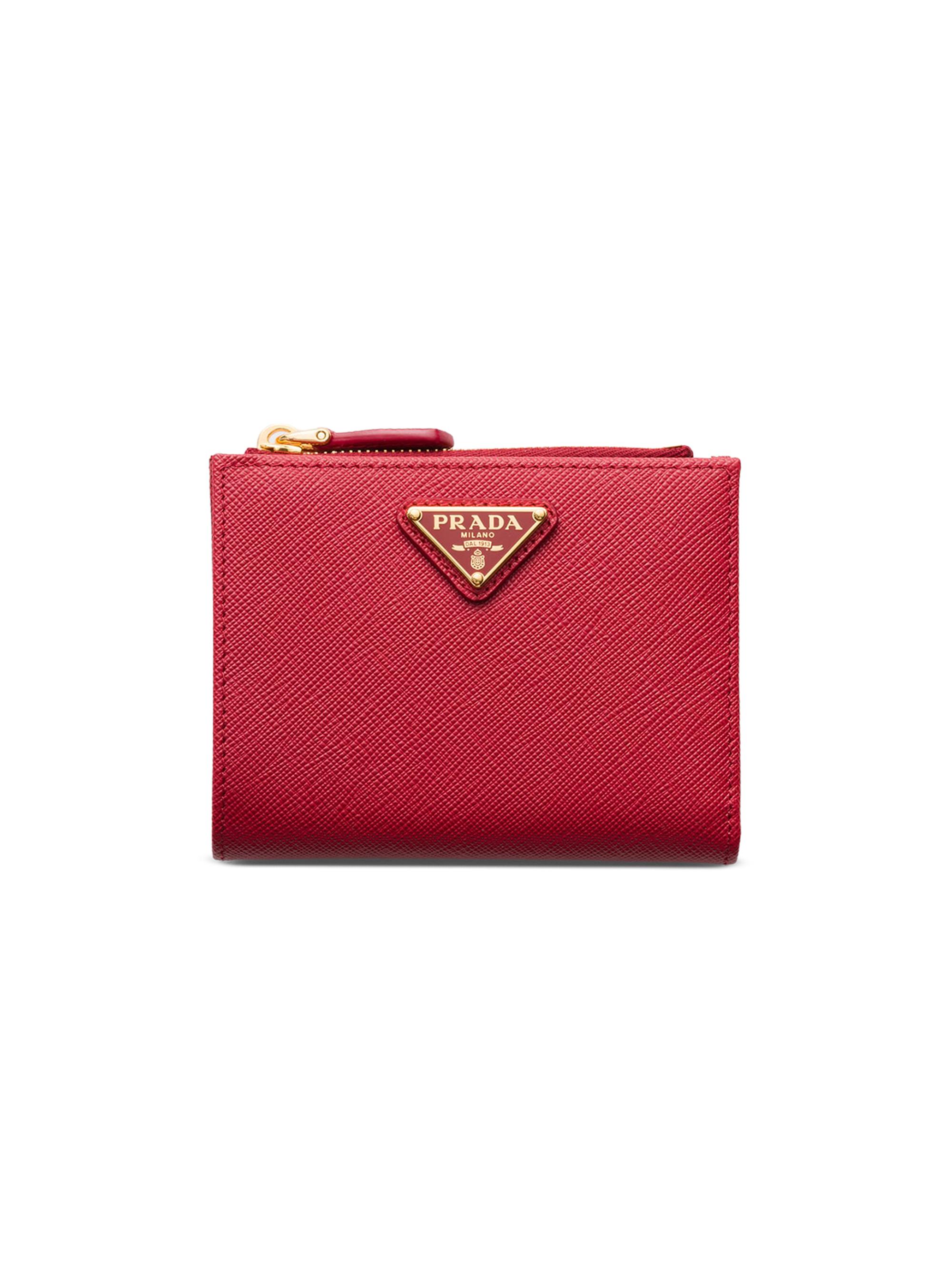 Prada Women's  Saffiano Leather Wallet - Red