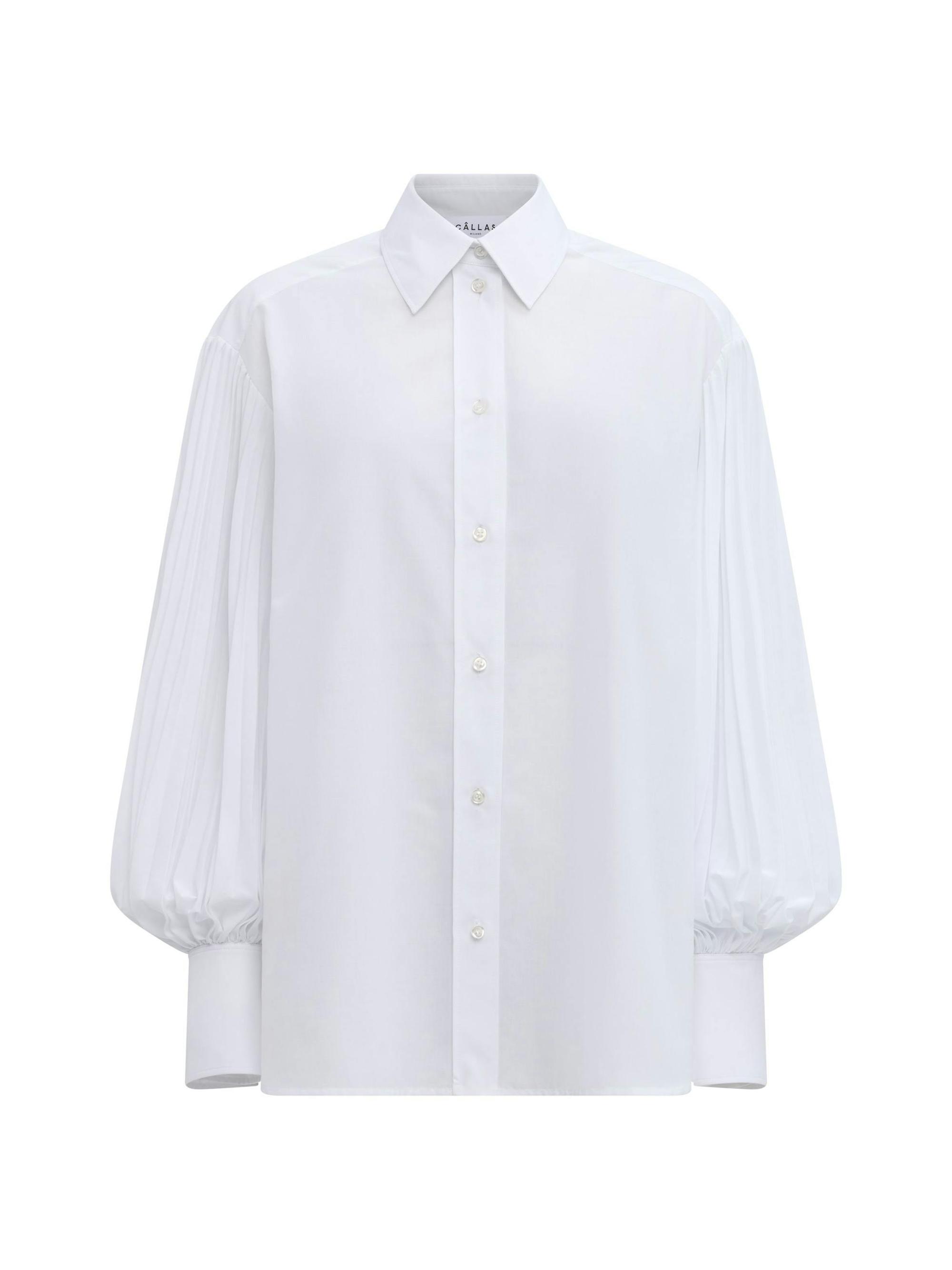 Callas Milano Women's Viola Pleated Sleeve Shirt - Black