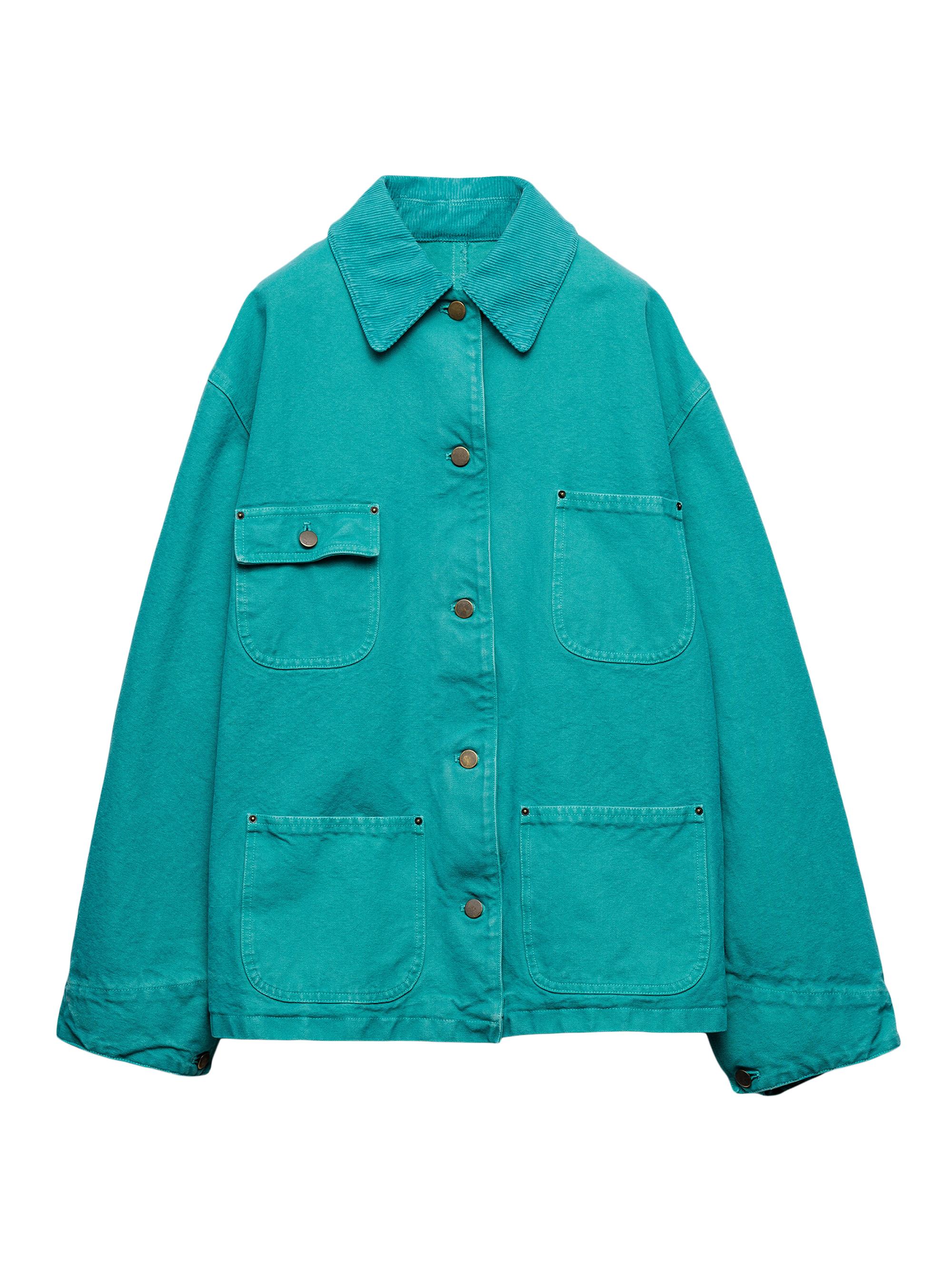 Prada Women's Canvas Trucker Jacket - Blue
