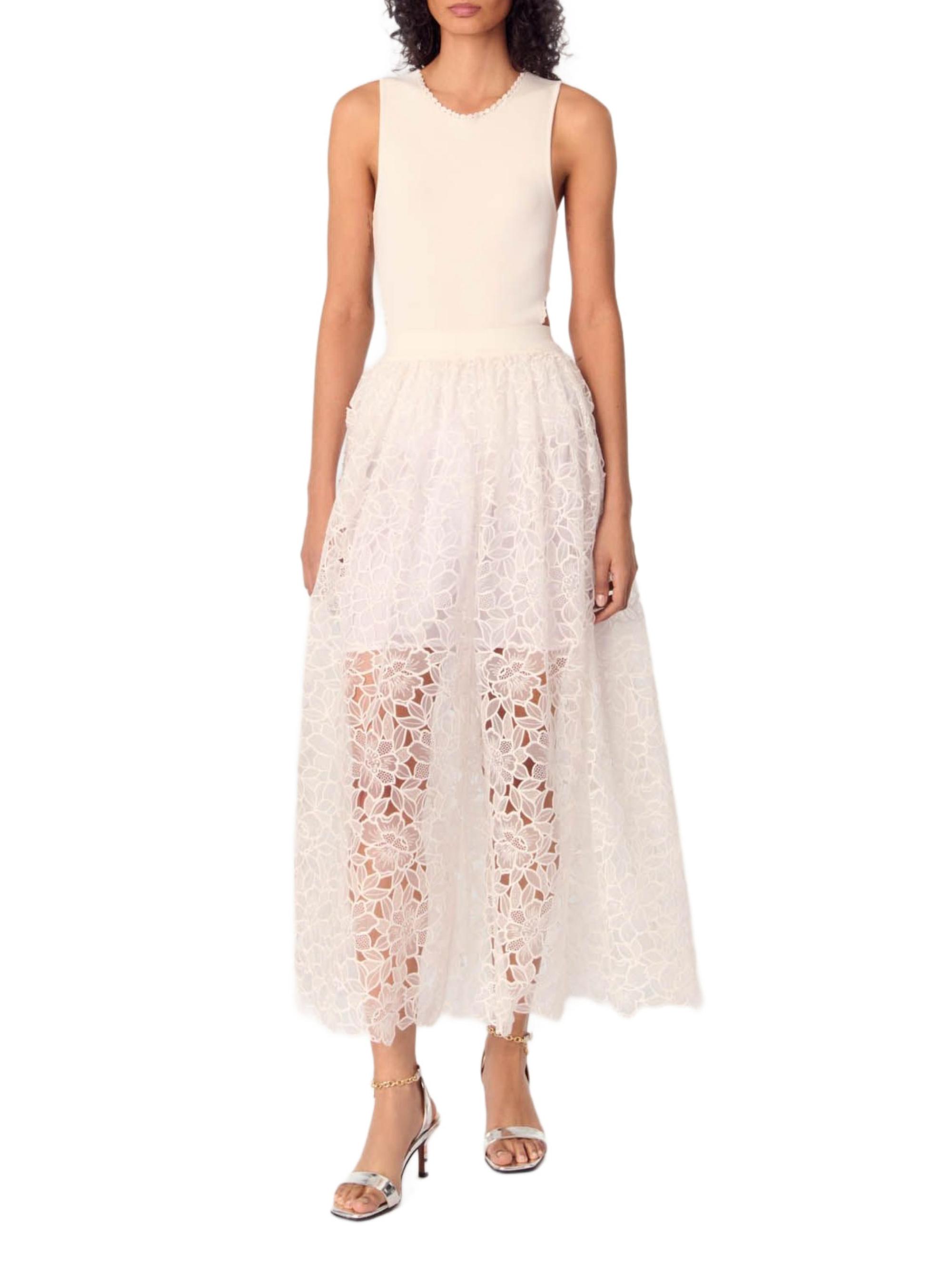 Maje Women's Backless Jewellery Neck Bodysuit - White