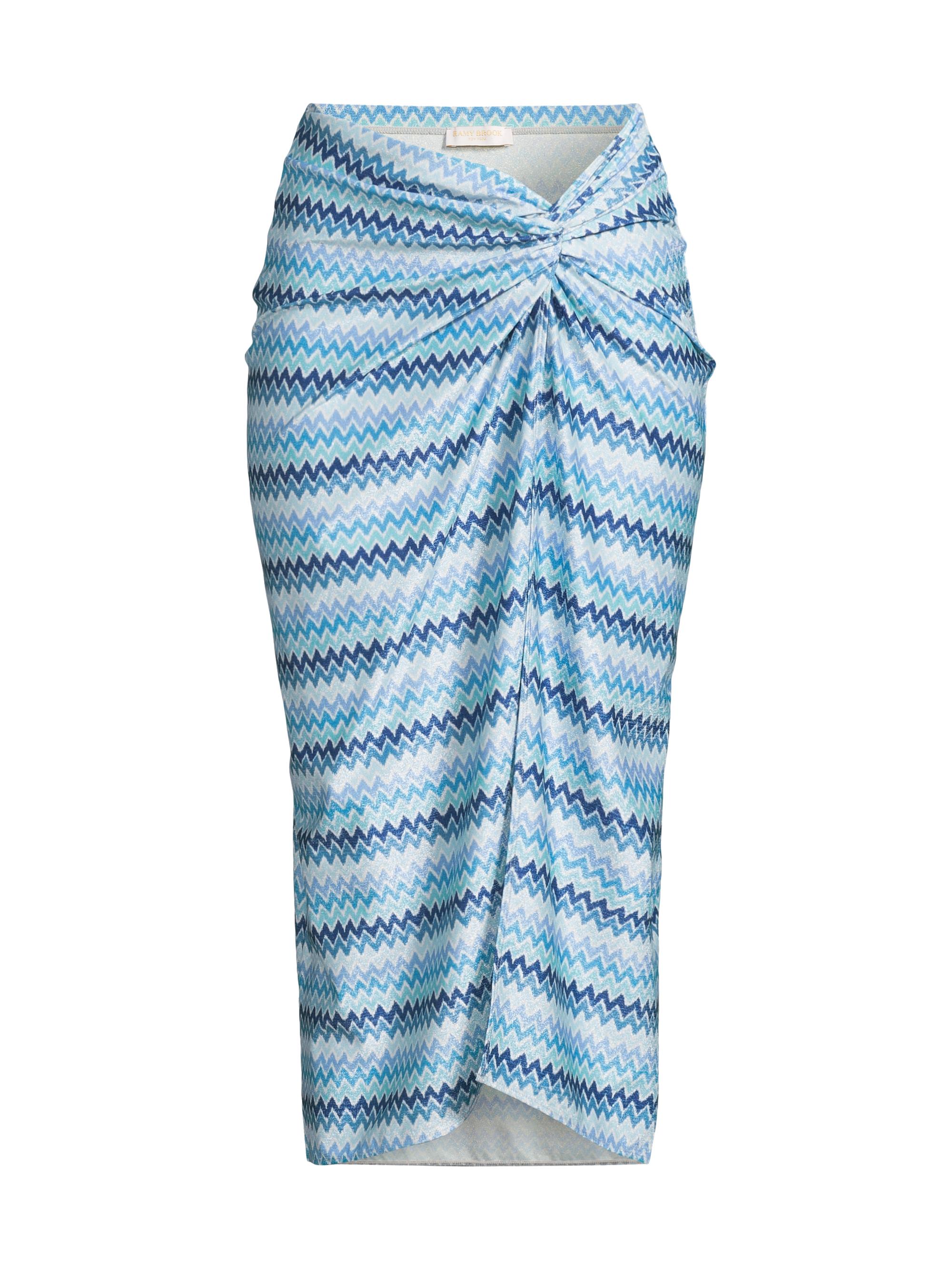 Ramy Brook Women's Xana Chevron Coverup Skirt - Beach Blue Chevron