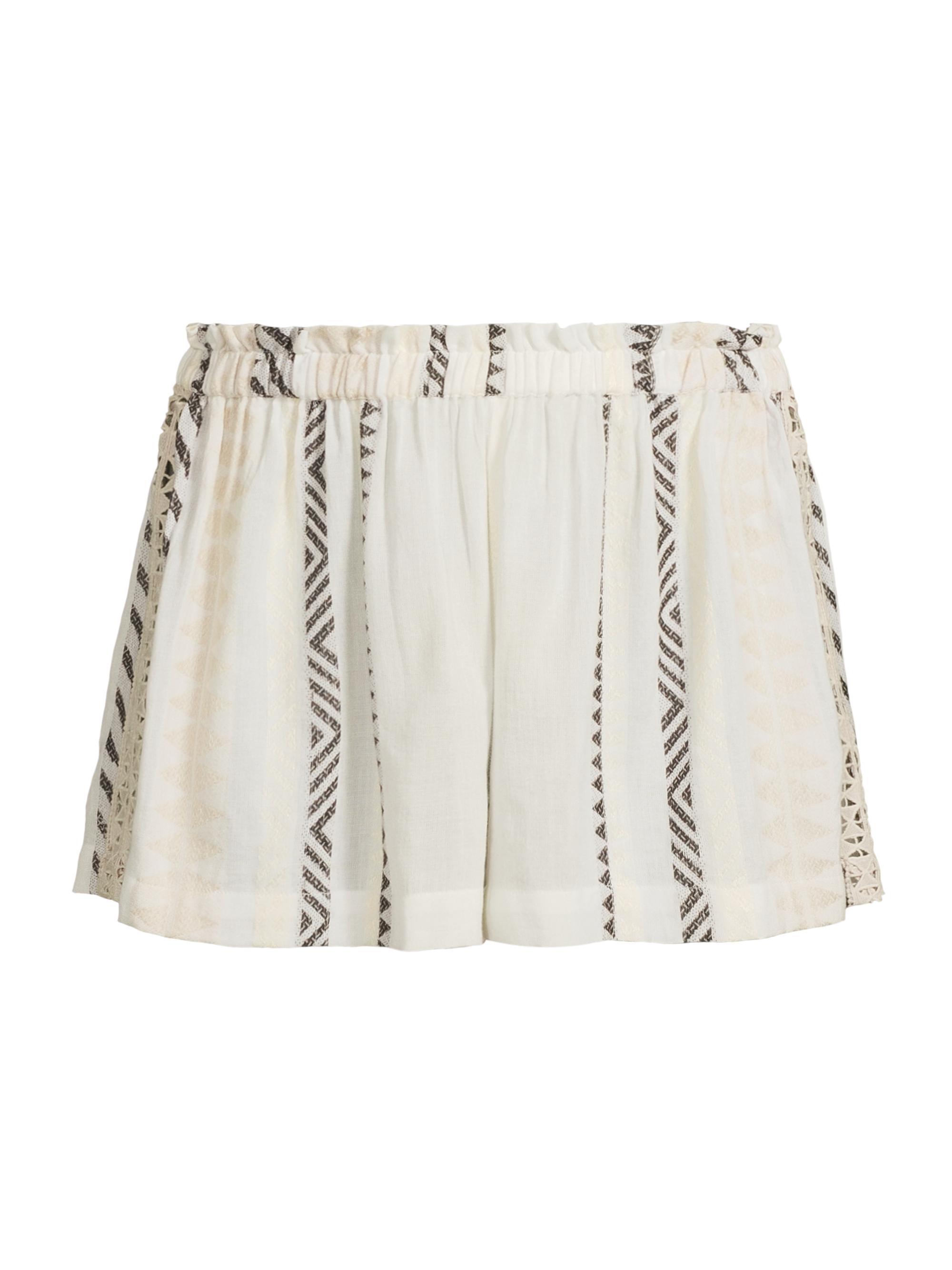 Ramy Brook Women's Barbra Striped Cotton Cover-Up Shorts - White Black Combo