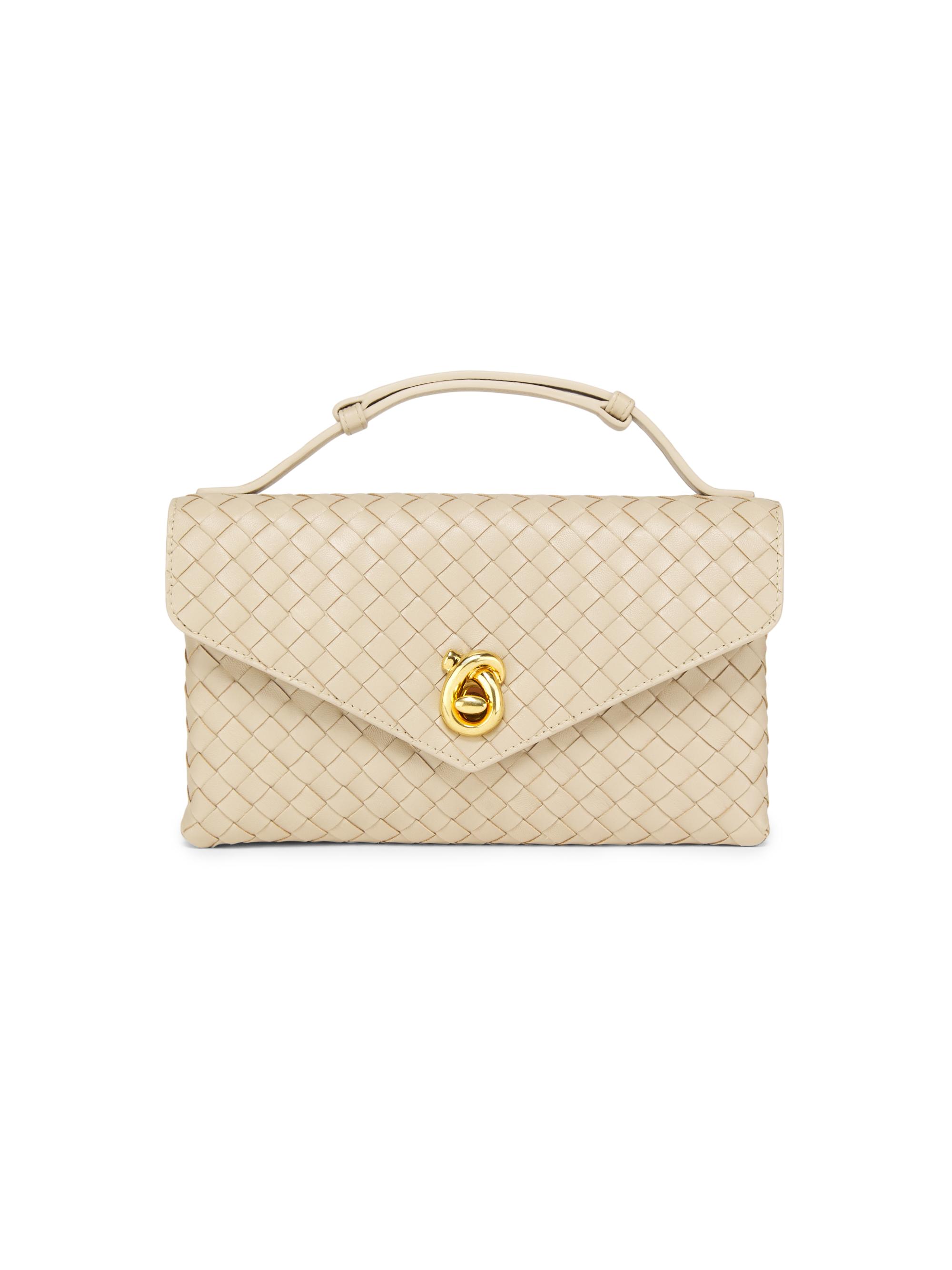 Bottega Veneta Knot Lock Intrecciato Leather Top Handle Bag | Saks