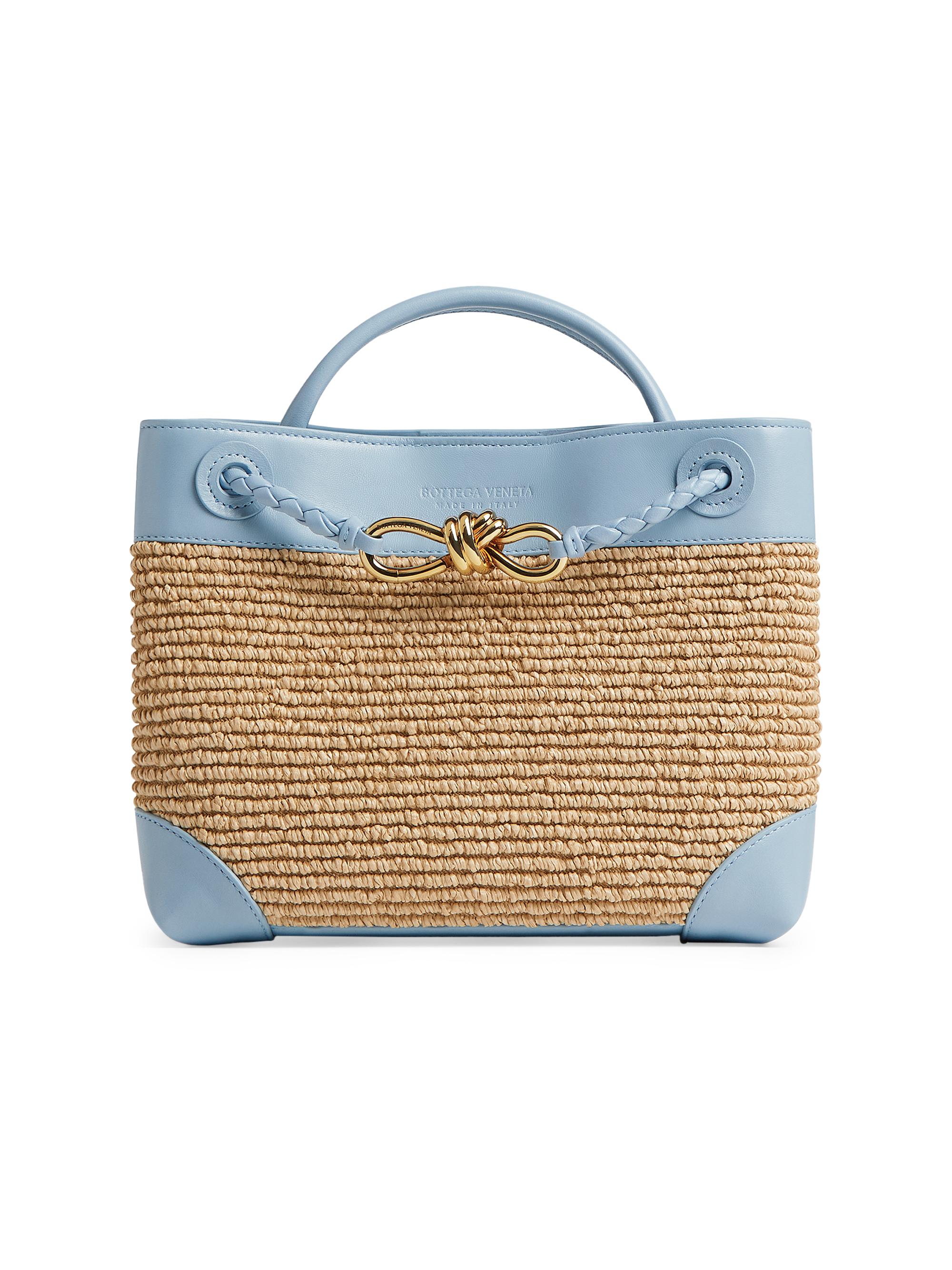 Bottega Veneta Women's Raffia Andiamo Top Handle Bag - Natural Ice