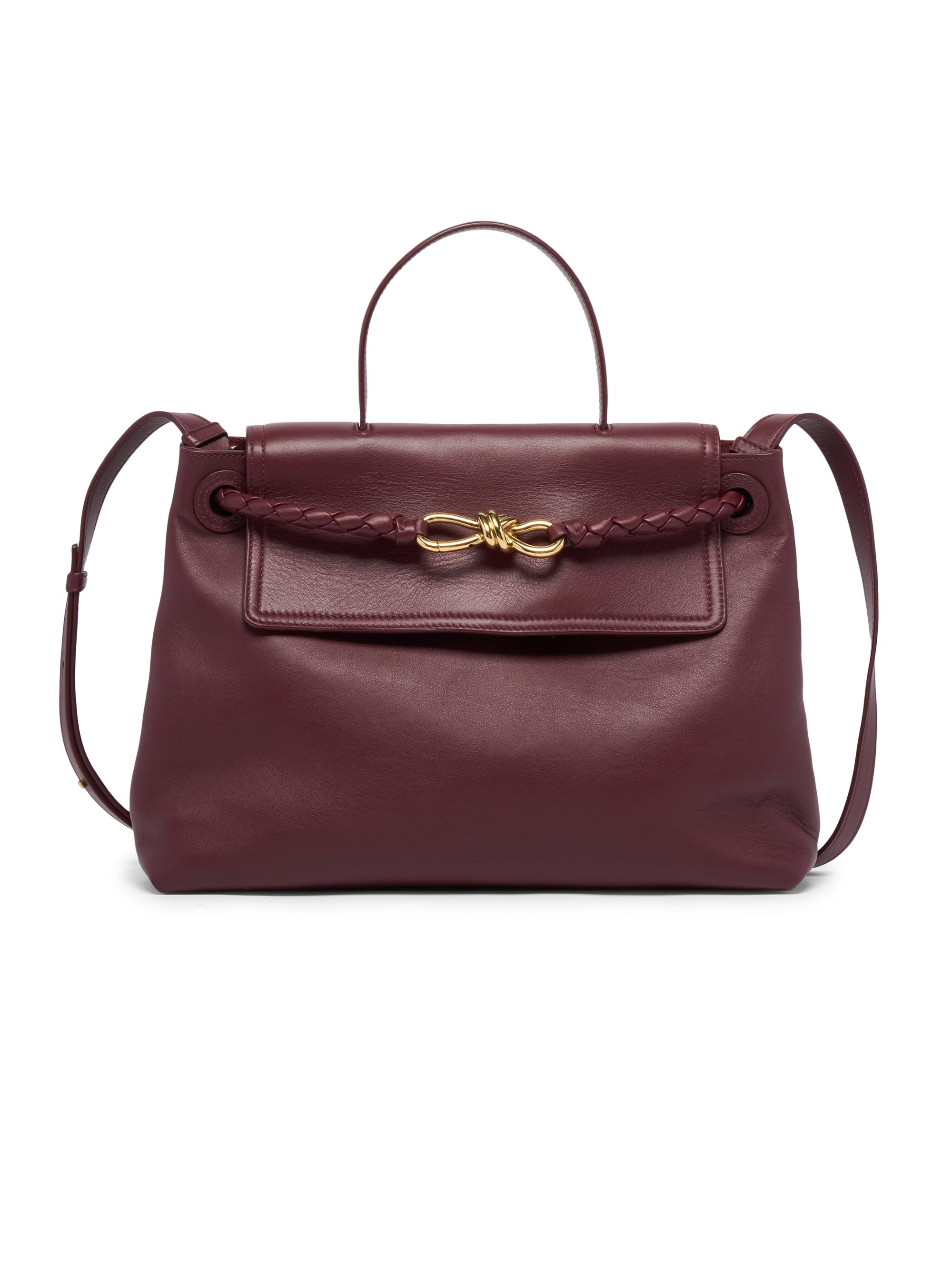 Bottega Veneta Andiamo Small Leather-Shearling Top-Handle Bag