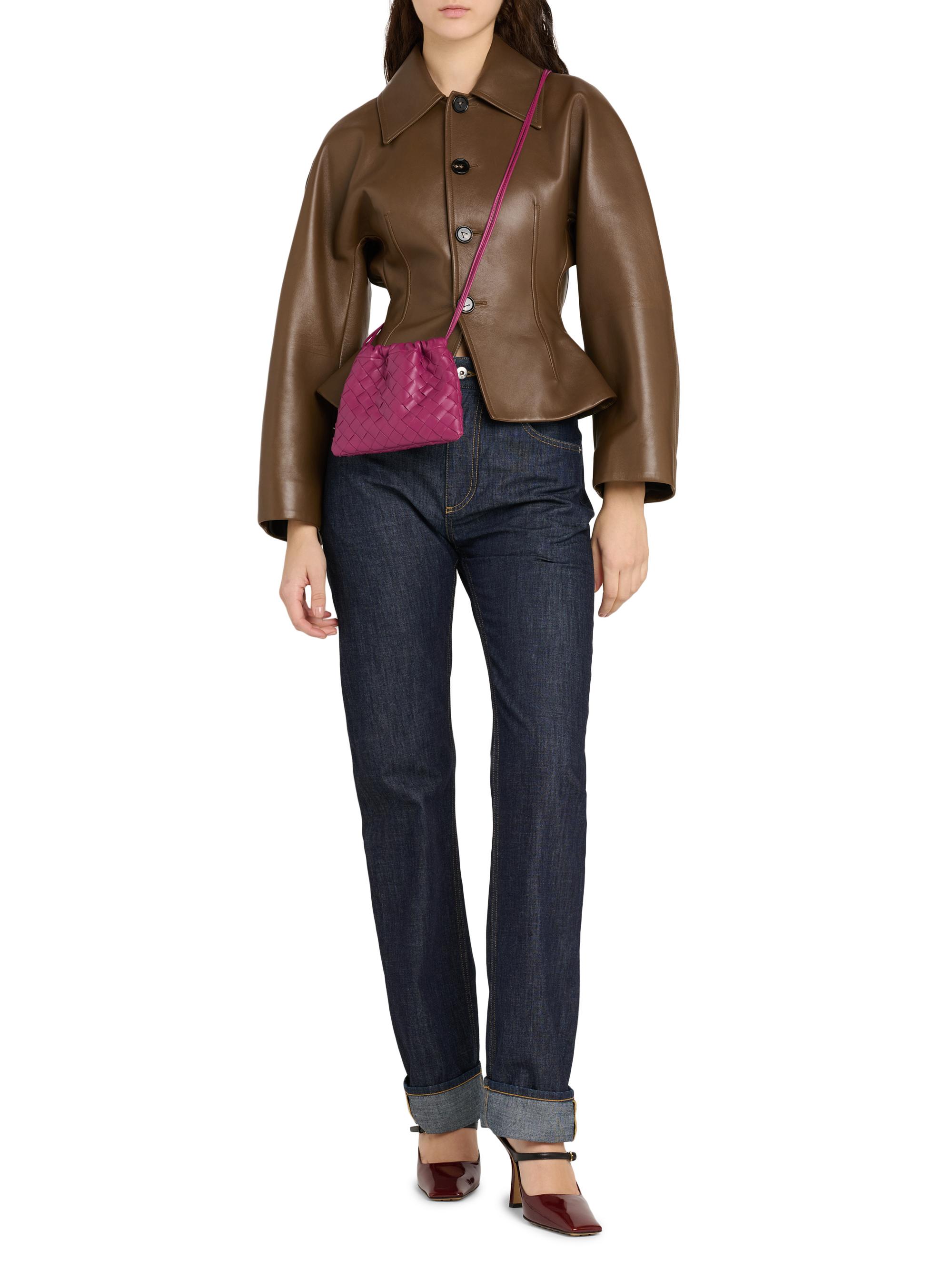 Bottega Veneta Women's  Dustbag Intrecciato Leather Crossbody Bag - Cinnabar Gold