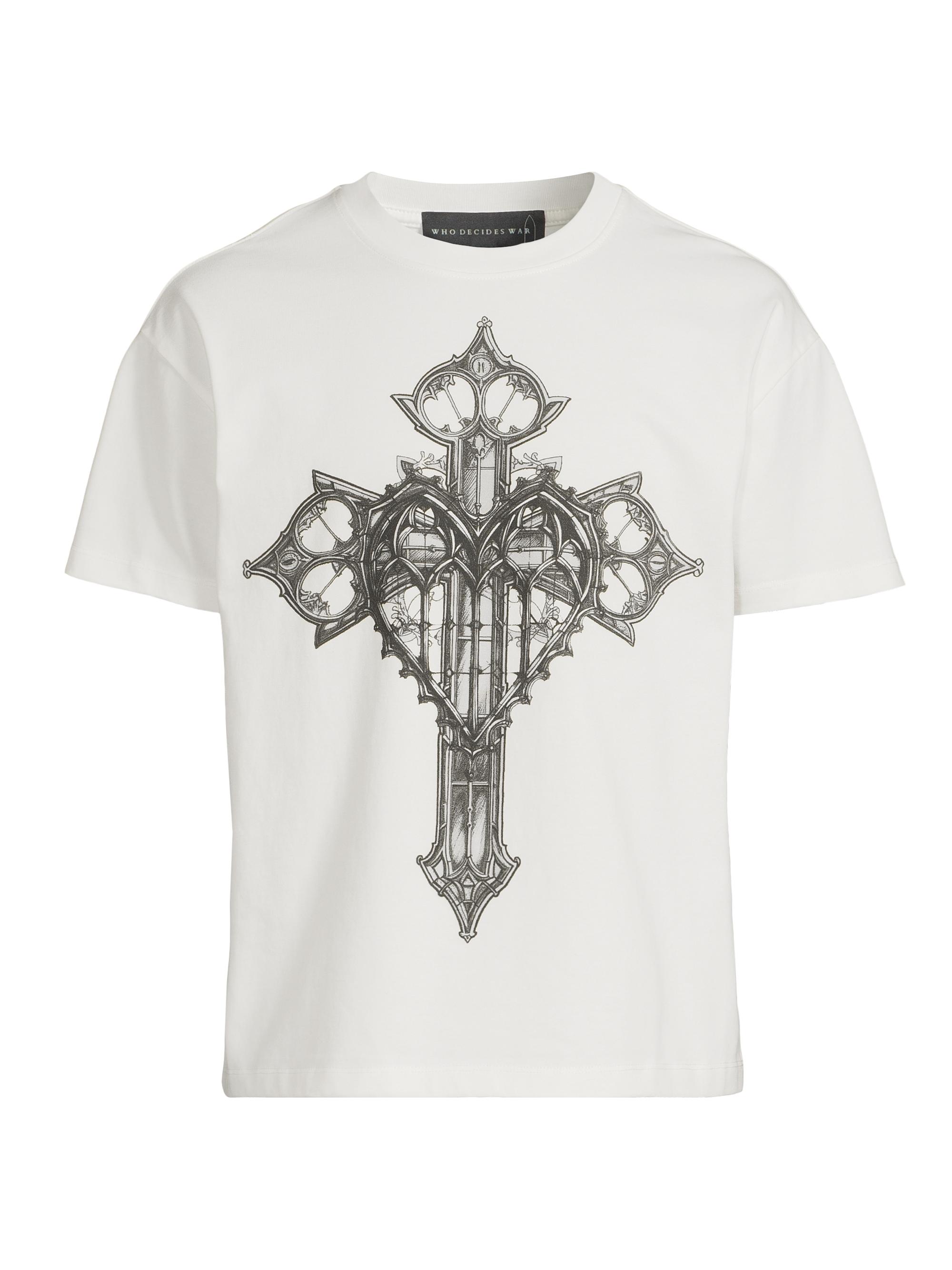 Who Decides War Men's Crossed Heart Crewneck T-Shirt - Cloud