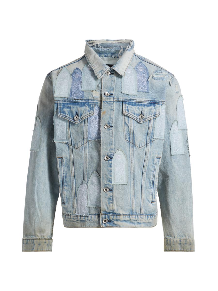 限定お買い得商品 Who Decides War O - Patched Arch Denim Jacket | Saks Fifth ミュージシャン