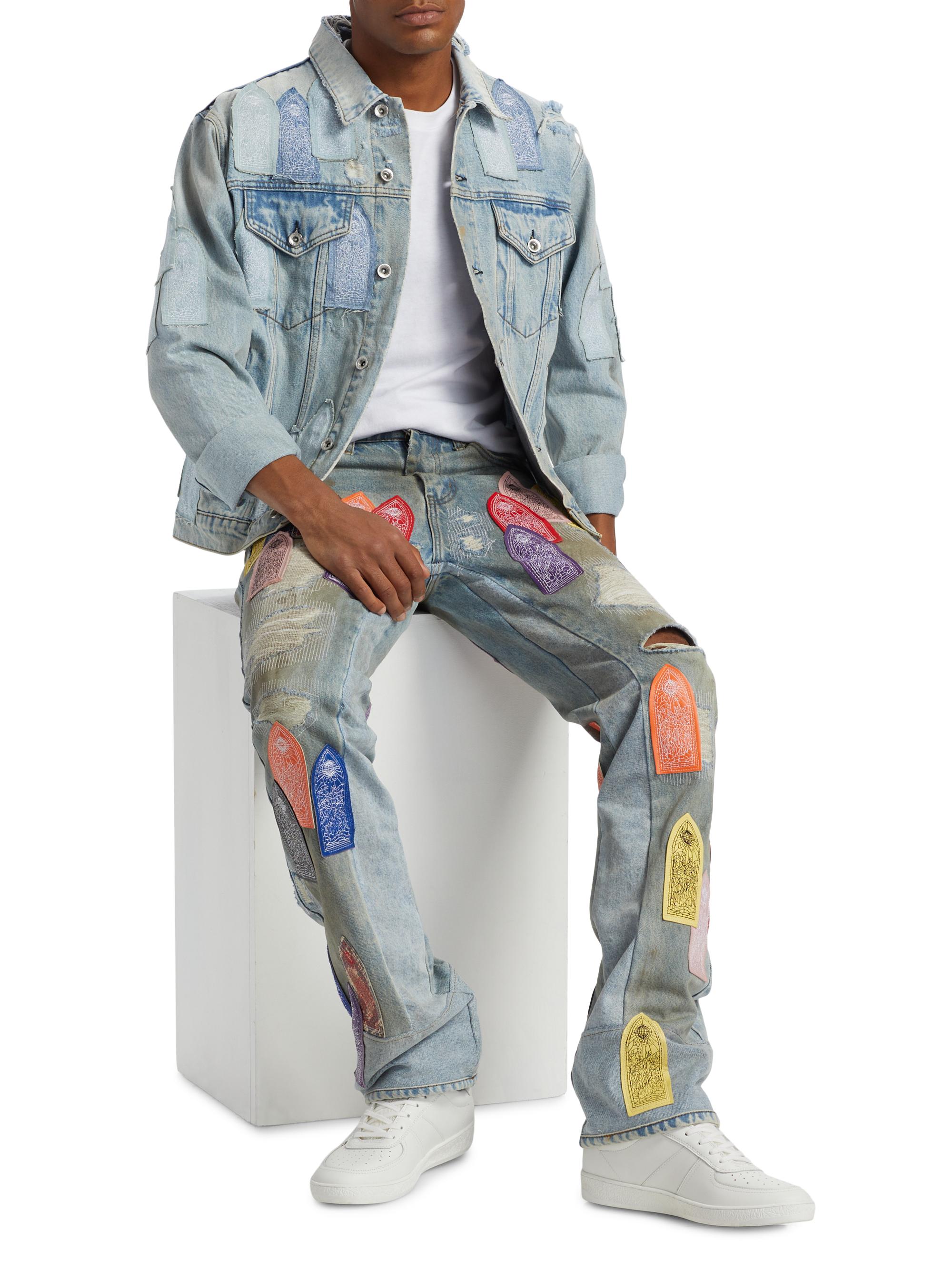 WHO DECIDES WAR デニムジャケット Who Decides War Patched Arch Denim Jacket | Saks Fifth Avenue