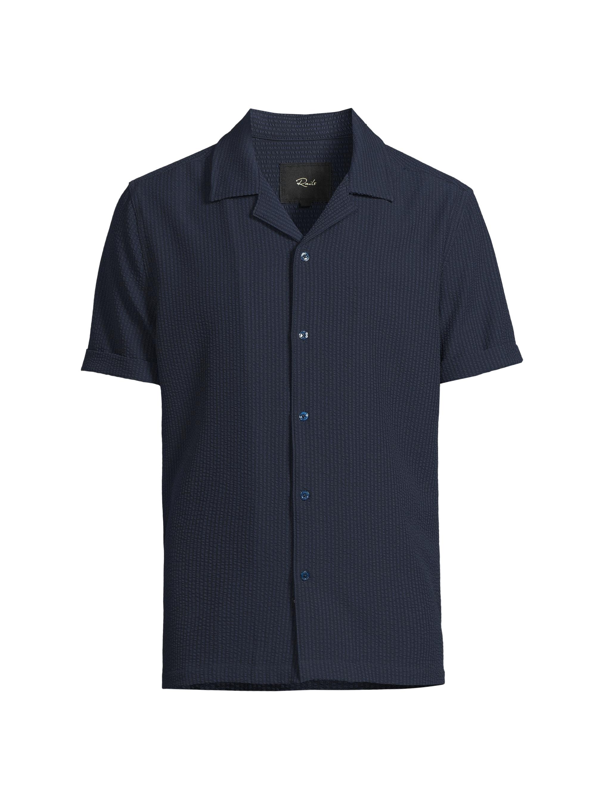 Rails Men's Amalfi Seersucker Shirt - Navy Seersucker
