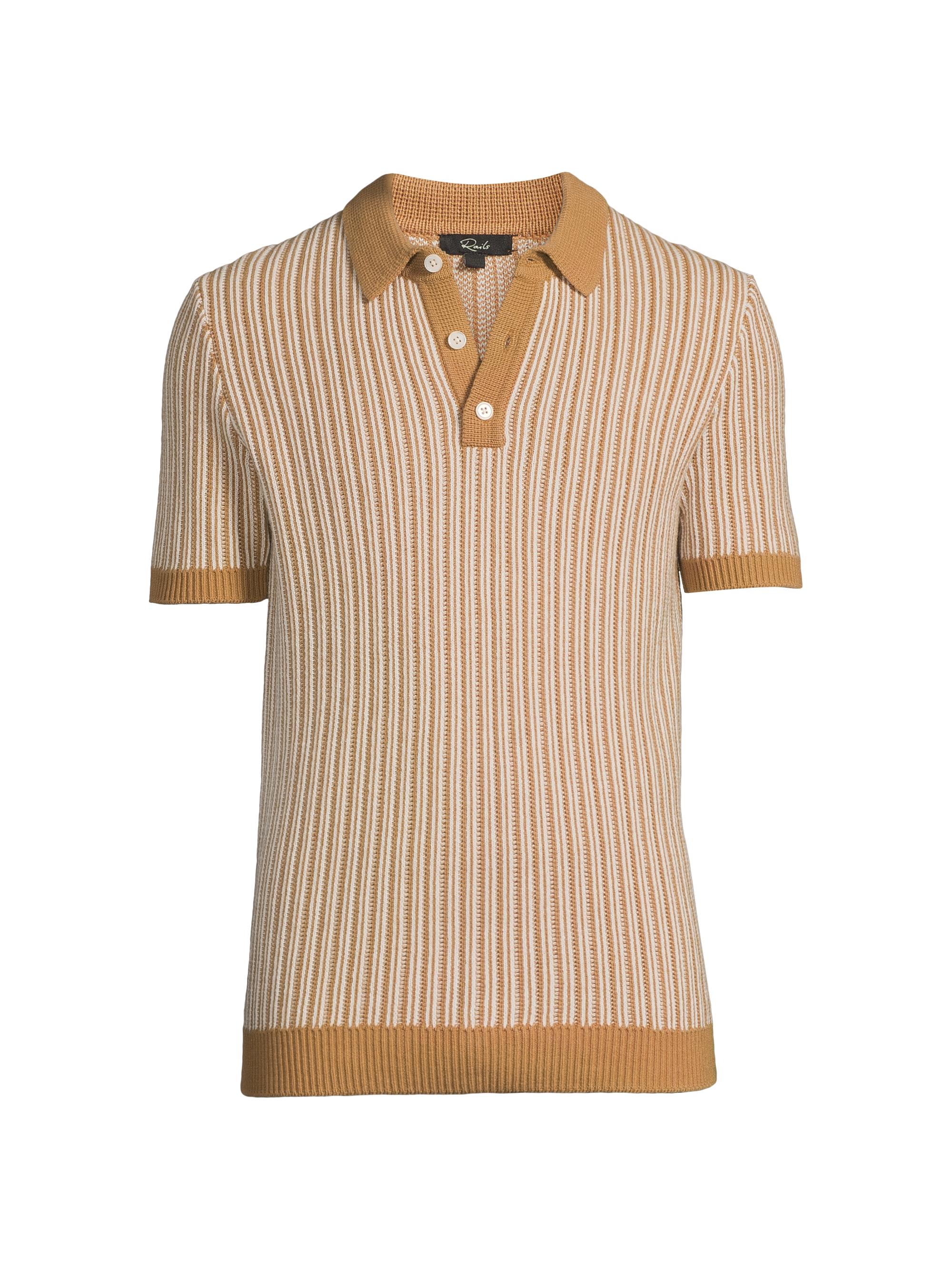 Rails Men's Royce Striped Sweater Polo - Tawny White