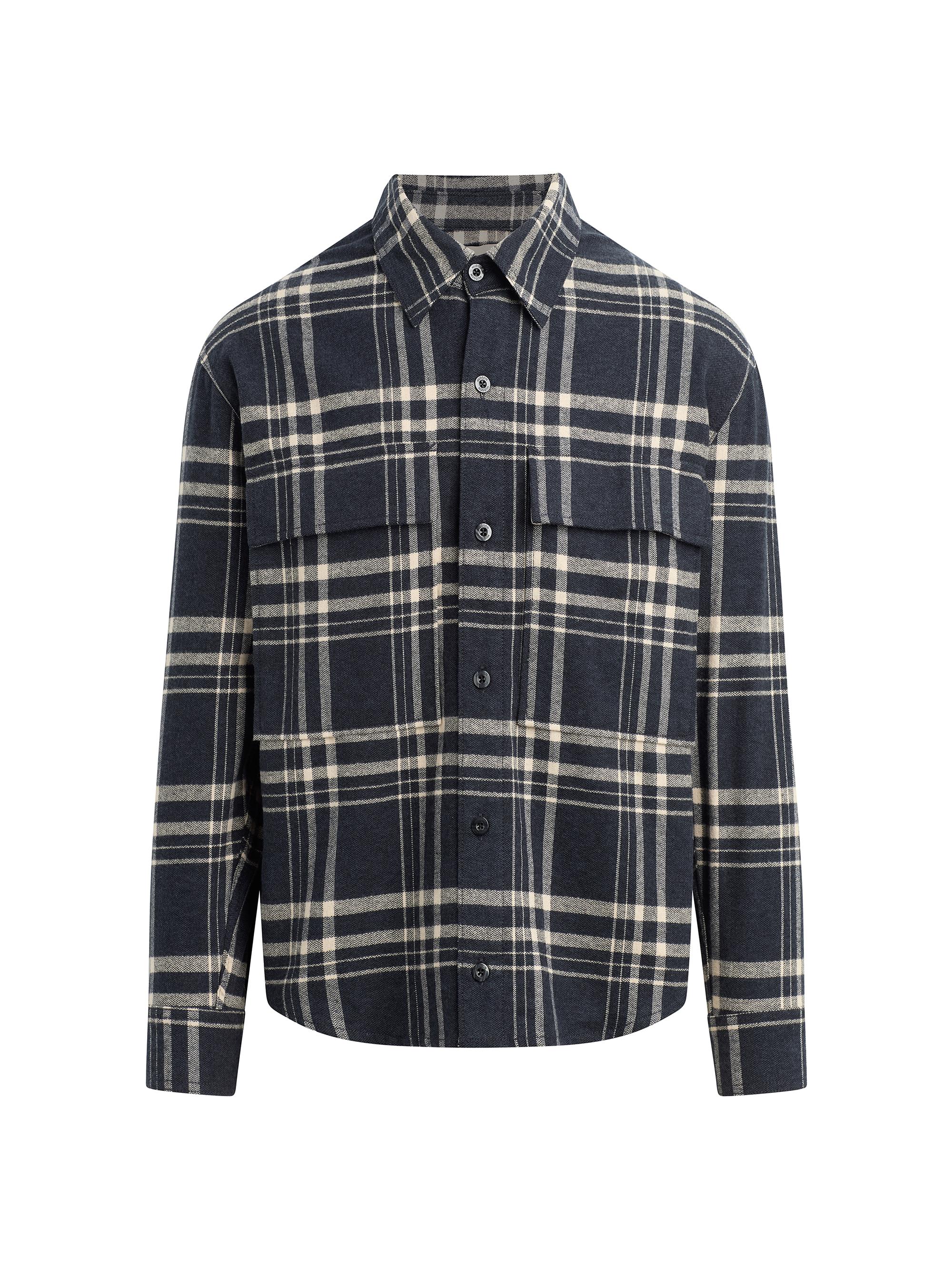 Hudson Jeans Men's Plaid Classic Fit Shirt - Plaid Charcoal