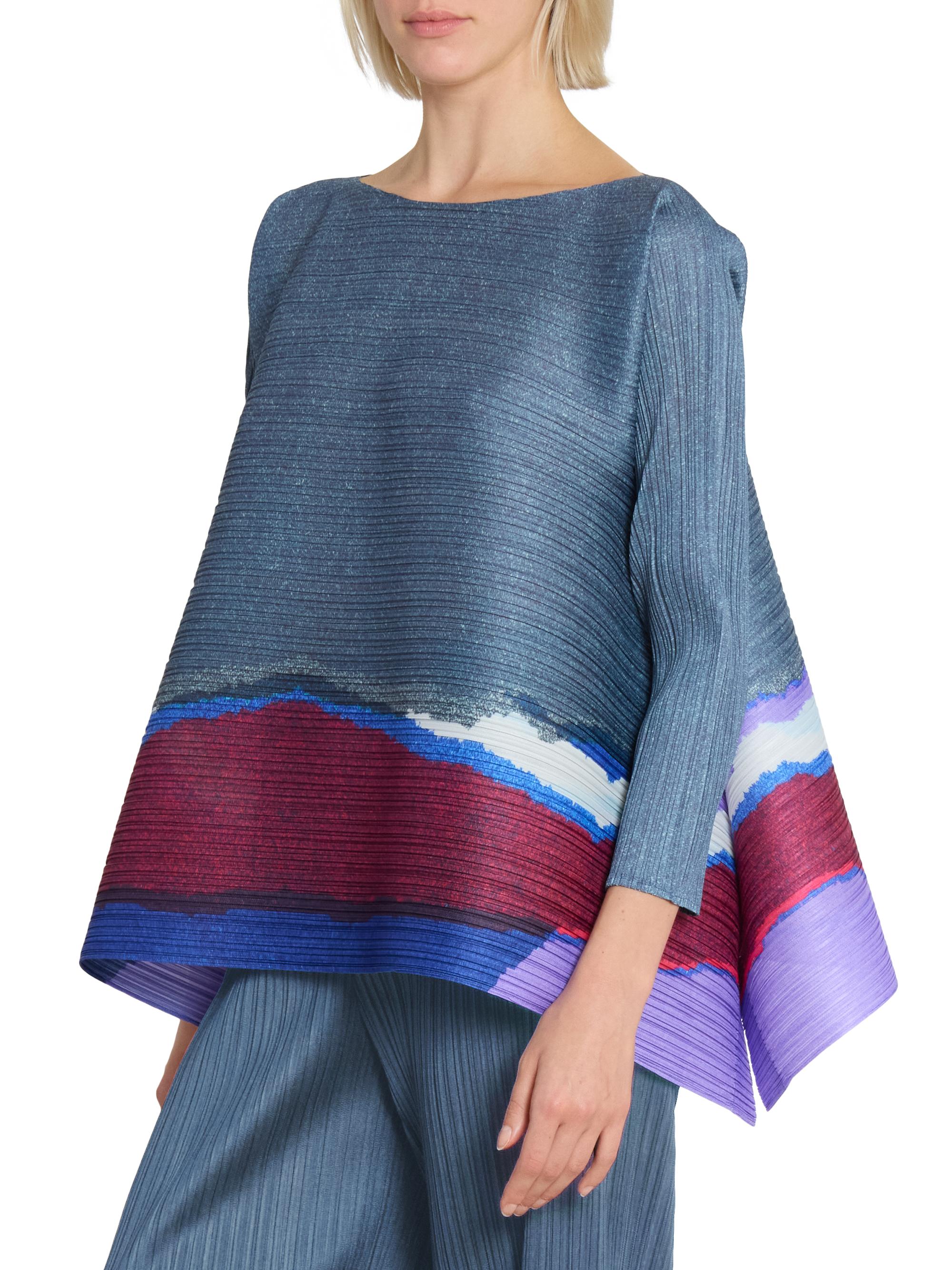 新品PLEATS PLEASE ISSEYMIYAKE GRAINYCOLORS Pleats Please Issey Miyake Top Grainy Colors | Verde | FARFETCH CR