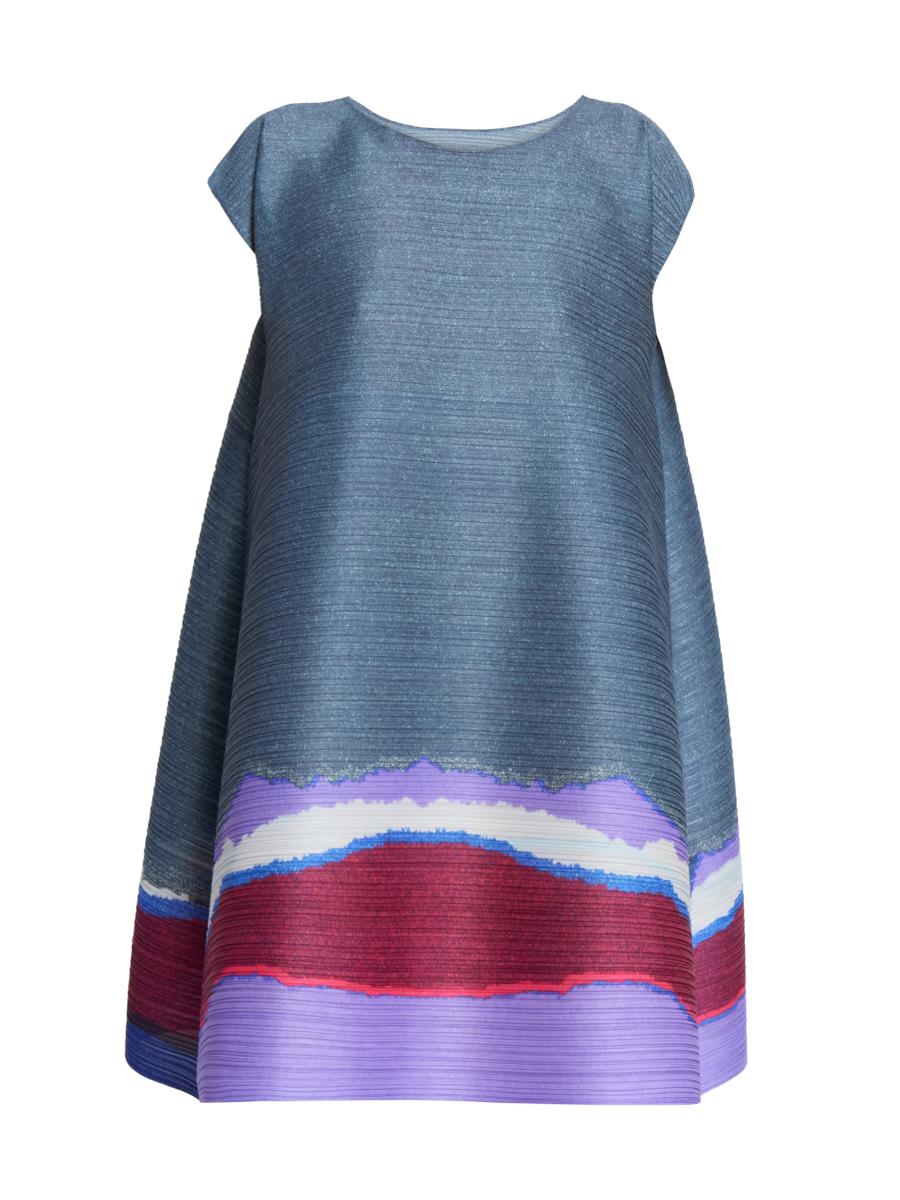 Pleats Please Issey Miyake Grainy Colors Tent Minidress