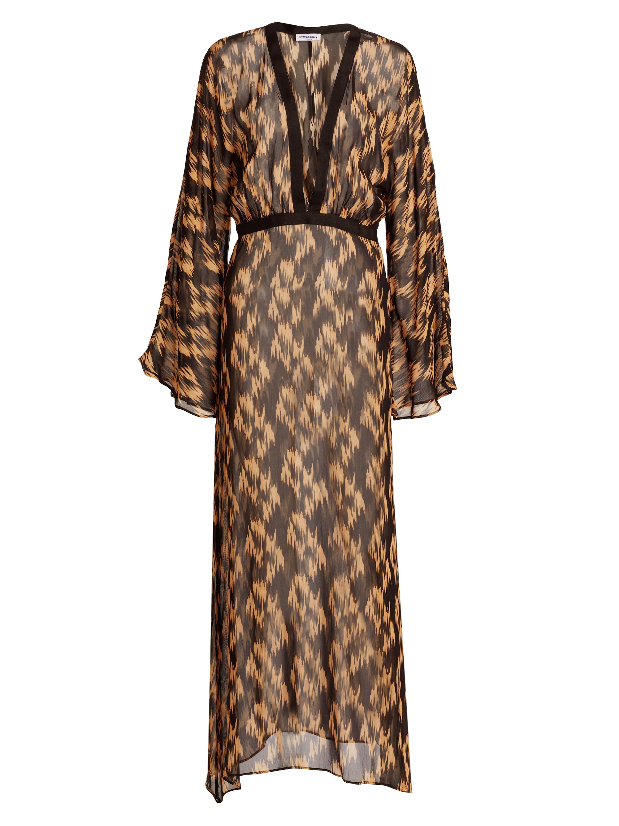 Eywasouls Malibu Women's Pepper Printed Long-Sleeve Maxi Dress - Ethno Art Print