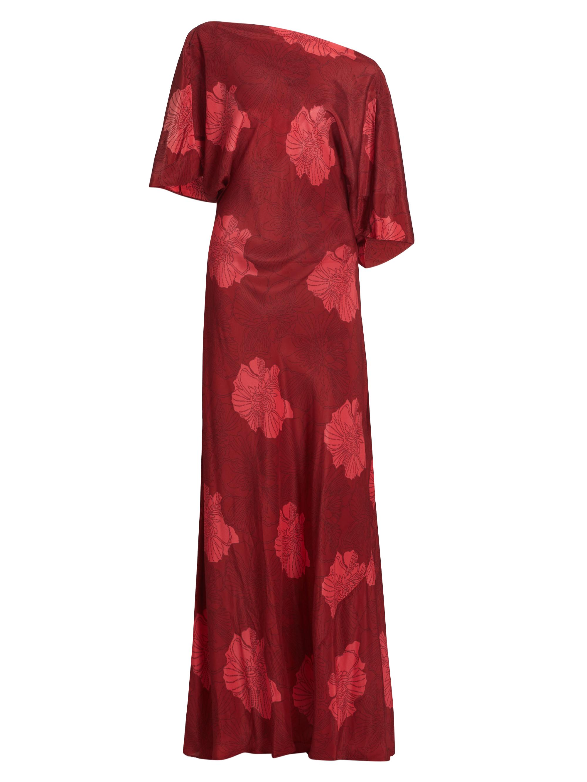 Eywasouls Malibu Women's Grace Floral Silk Asymmetrical Bias-Cut Maxi Dress - Dubary Summer Carnation