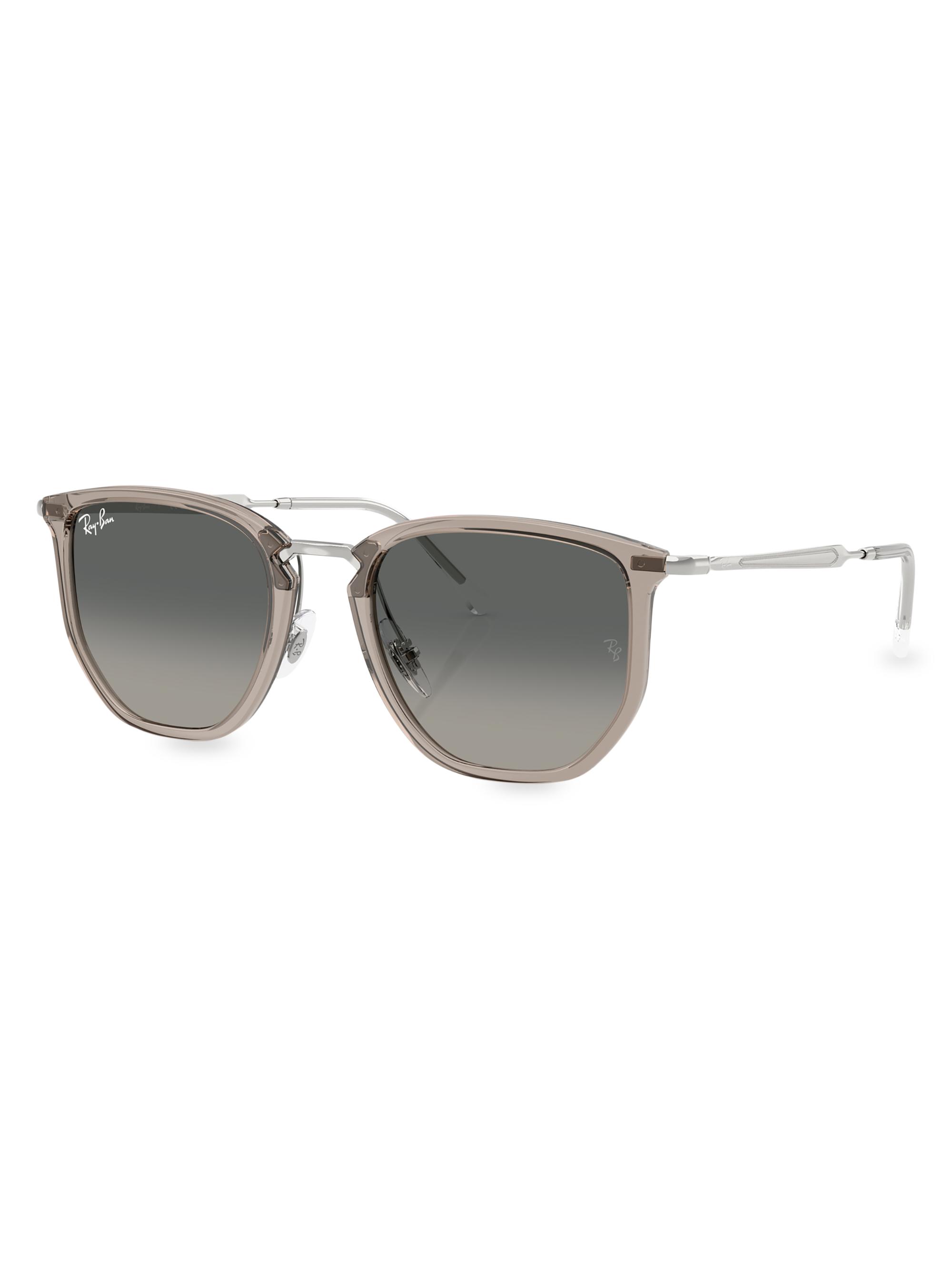 Ray-Ban Women's RB4451 53MM Round Sunglasses - Silver Transparent Grey