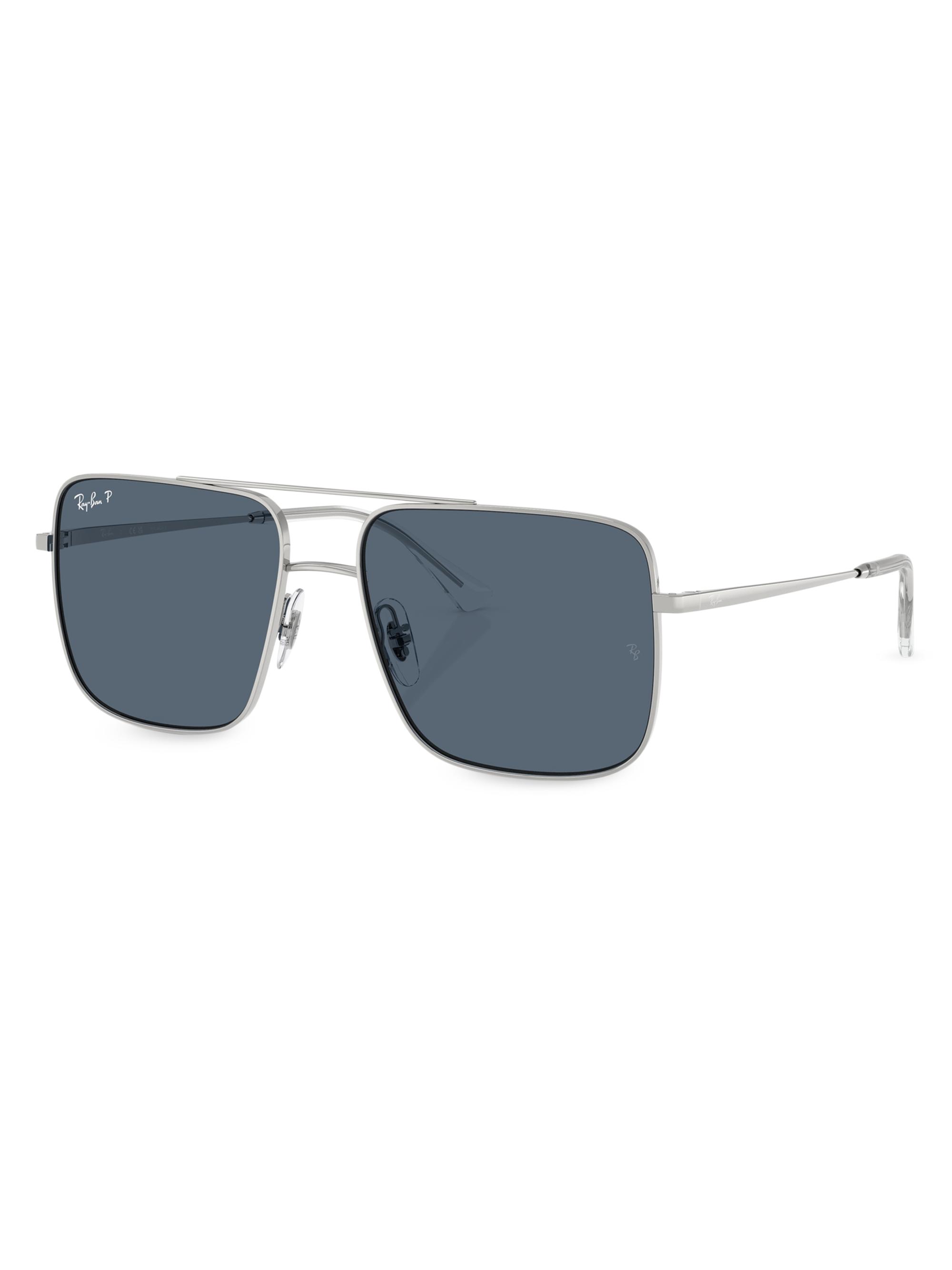 Ray-Ban Women's 0RB3758 Ari 56MM Square Sunglasses - Silver Blue