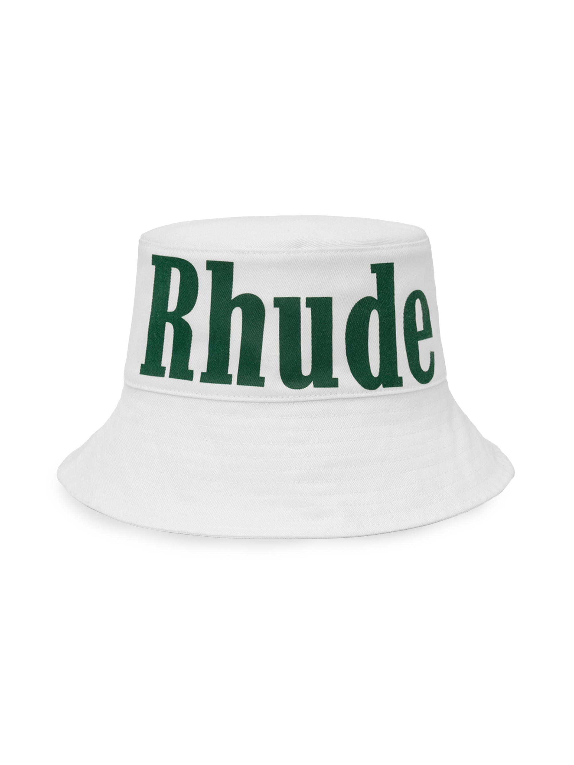 Rhude Men's Logo Bucket Hat - Off White Green