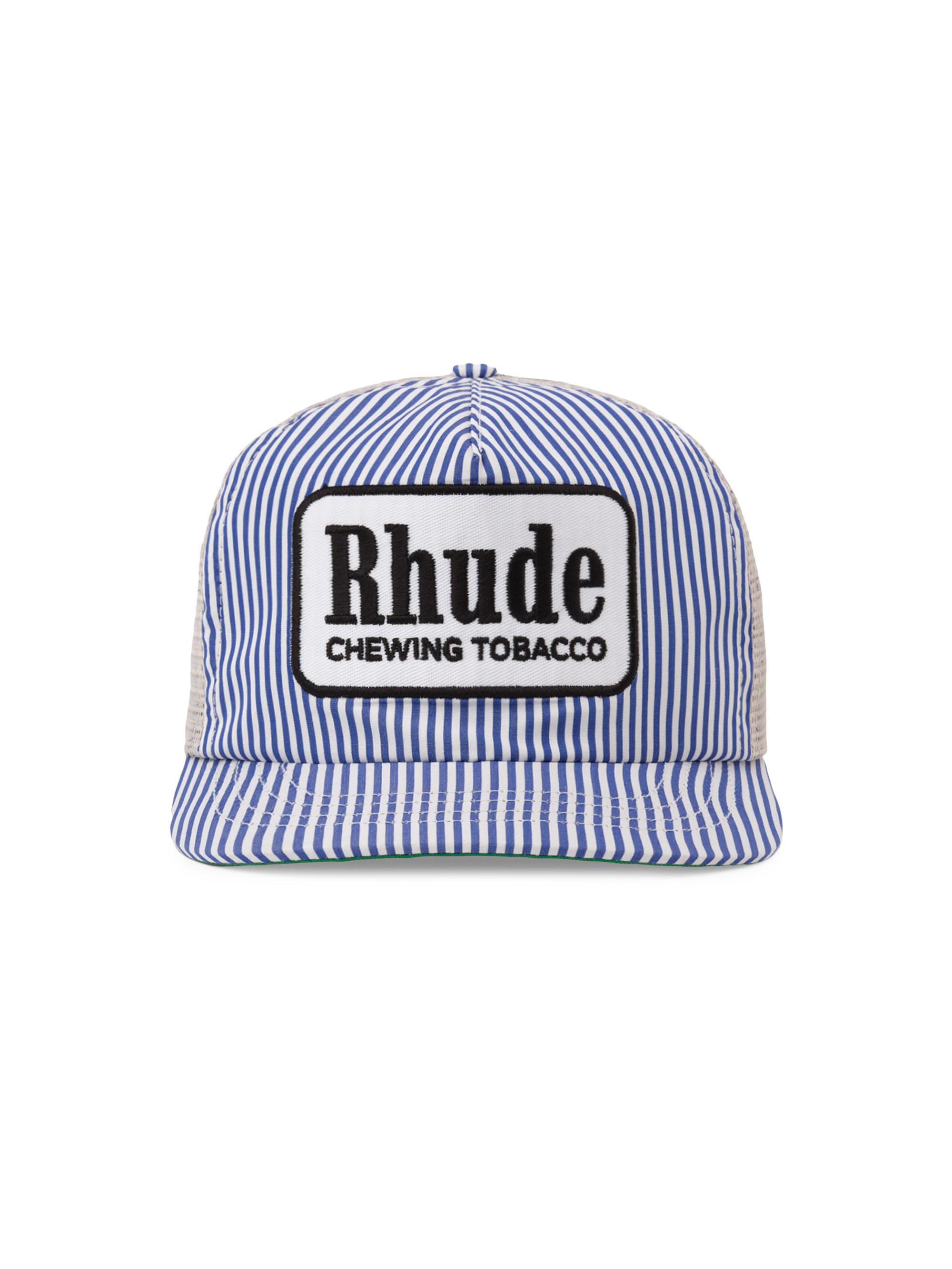 Rhude Men's Stripe Tobacco Tucker Hat - Blue White