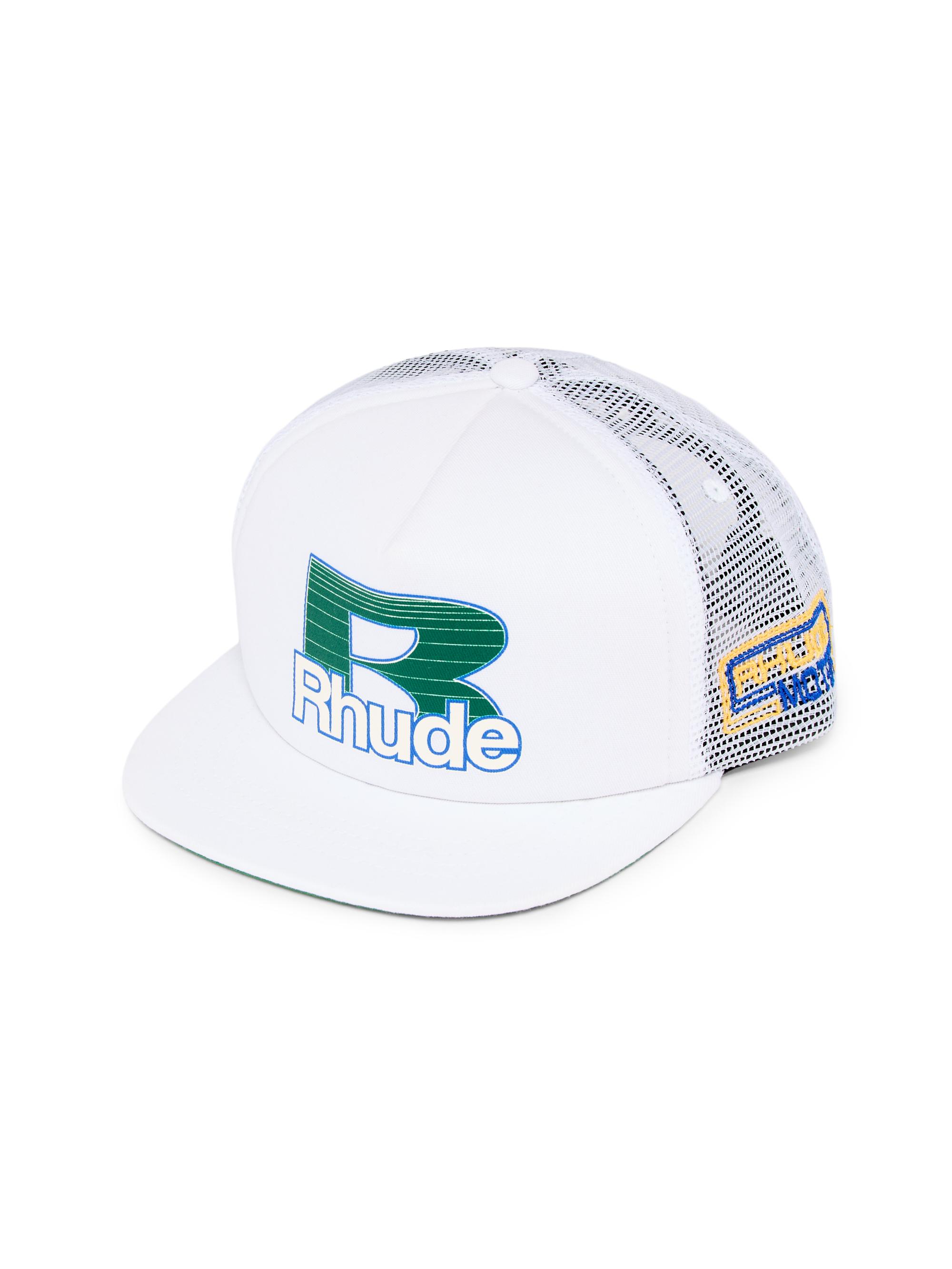 Rhude Men's Roadway Racing Trucker Hat - White