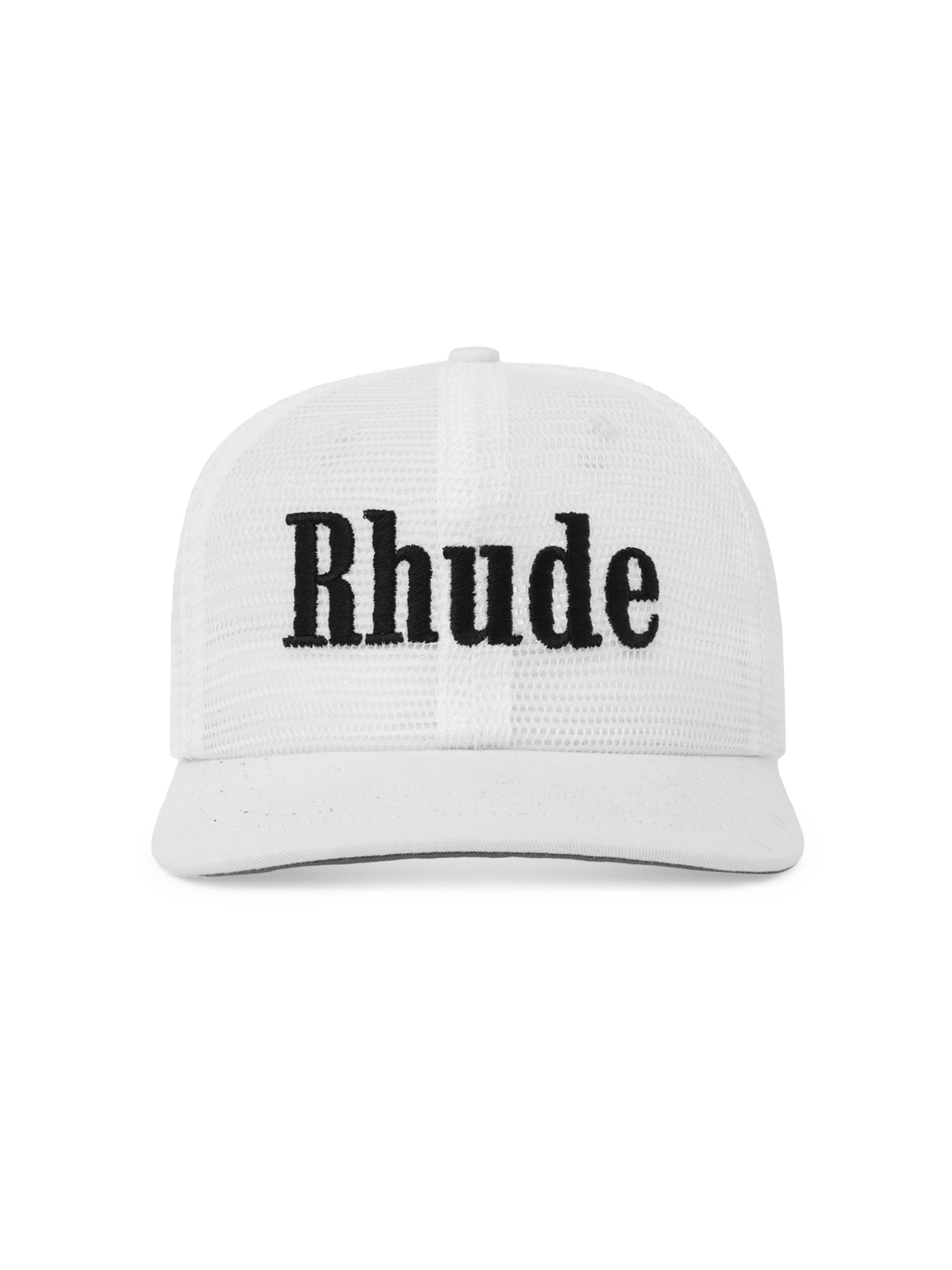 Rhude Men's Logo Mesh Hat - White