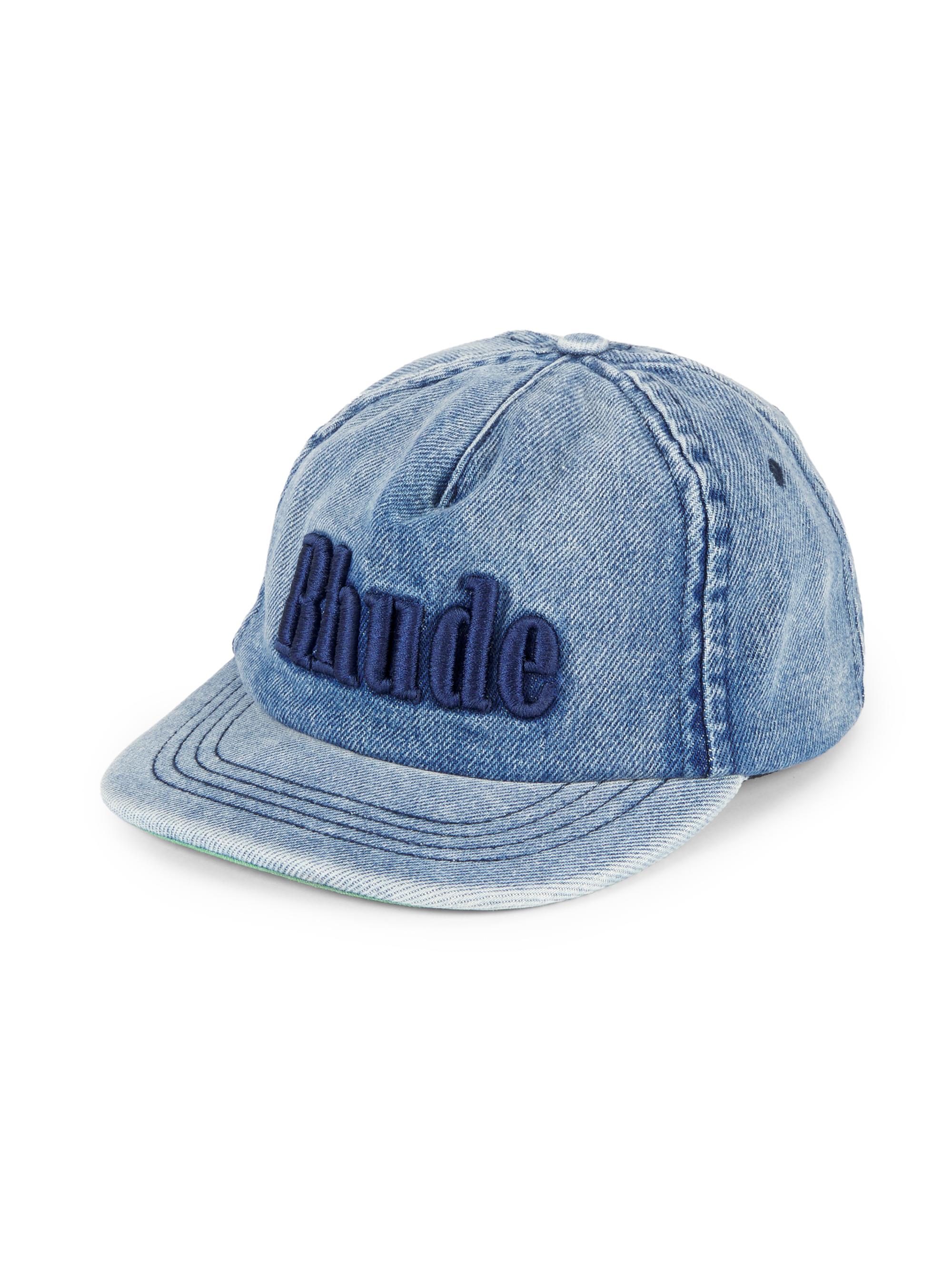 Rhude Men's Denim Embroidered Logo Baseball Cap - Denim Blue