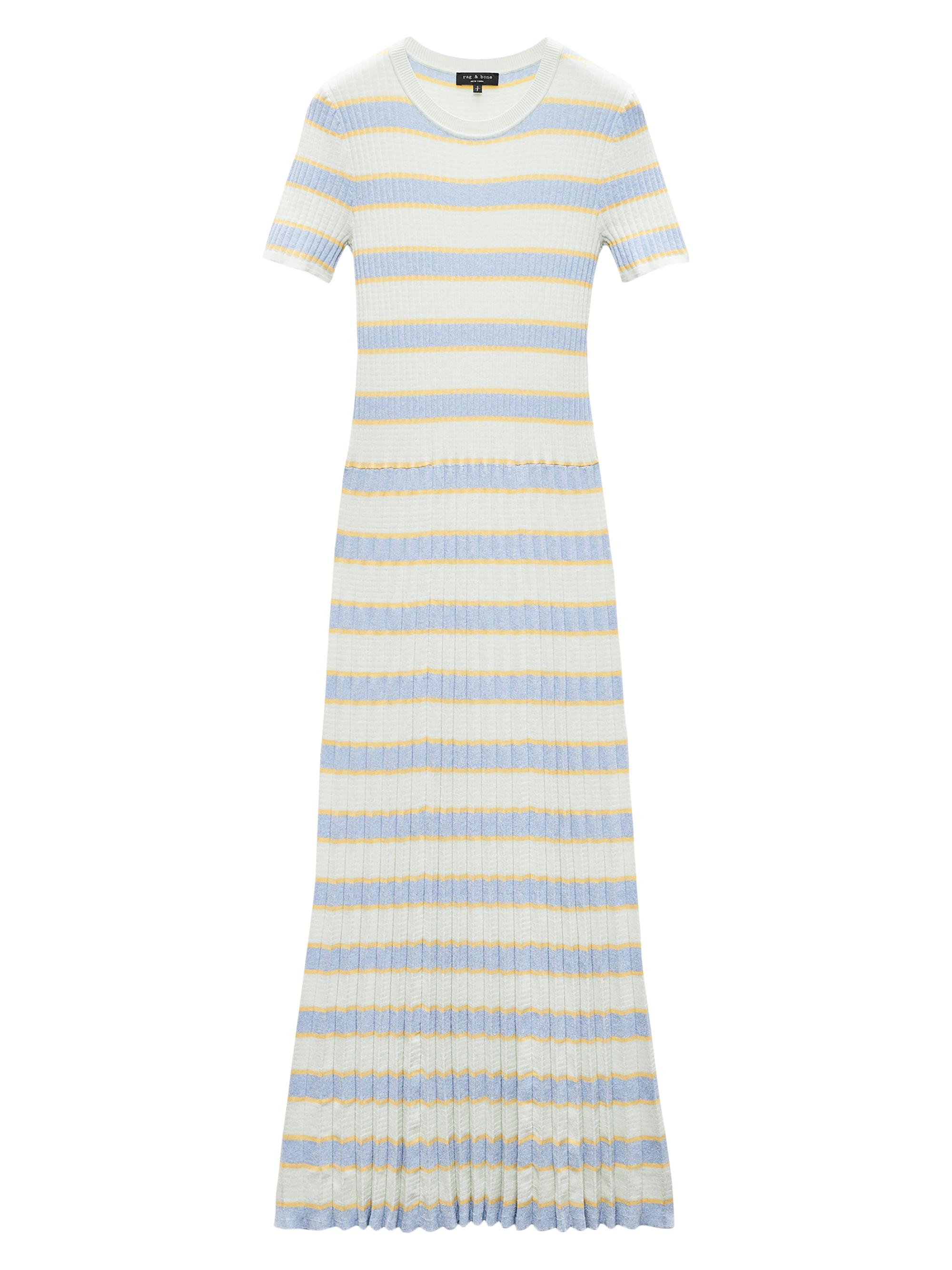 rag & bone Women's Eloise Short-Sleeve Pleated Sweater Dress - Green Multi