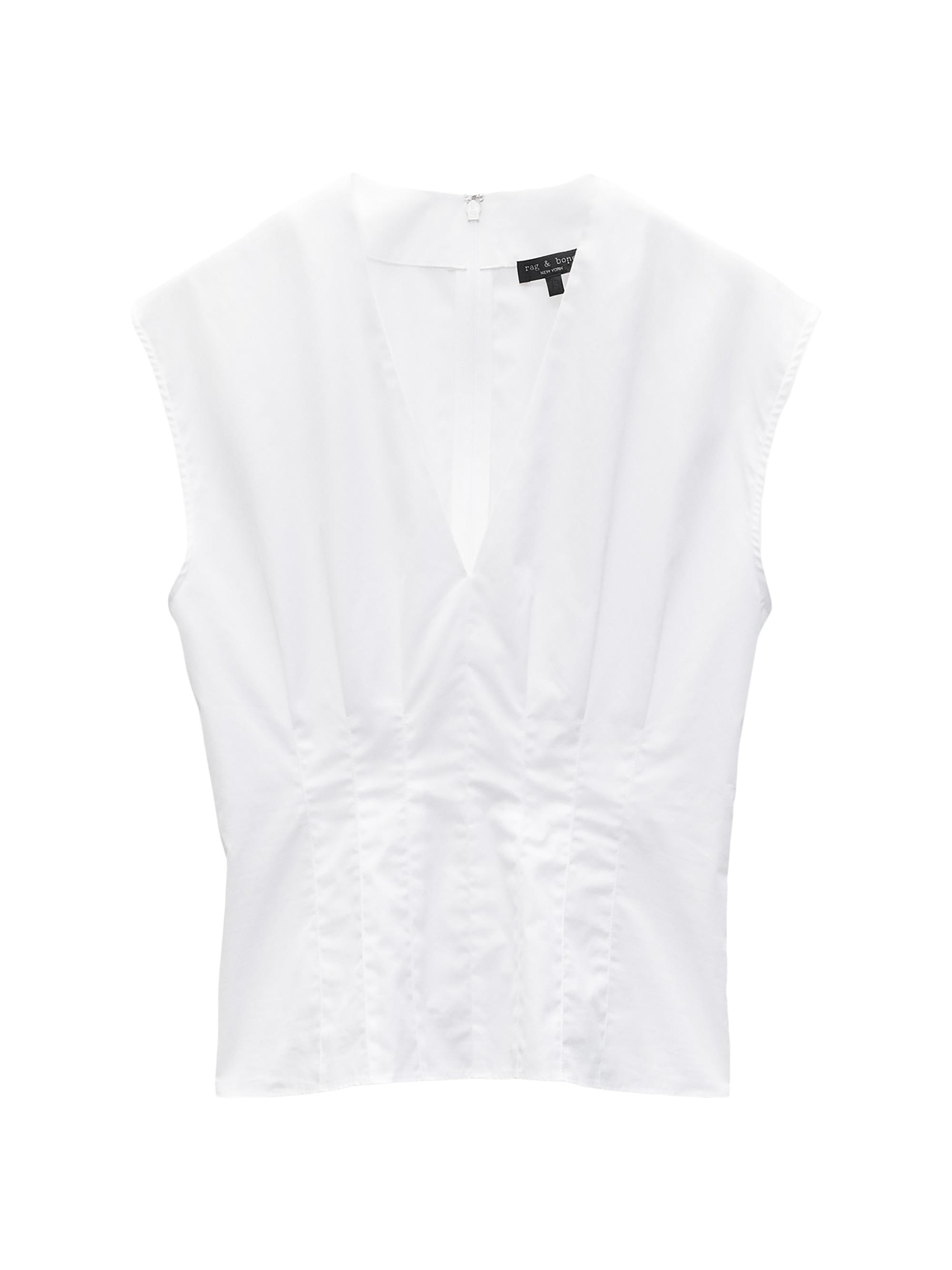 rag & bone Women's Ines Poplin Sleeveless Top - White
