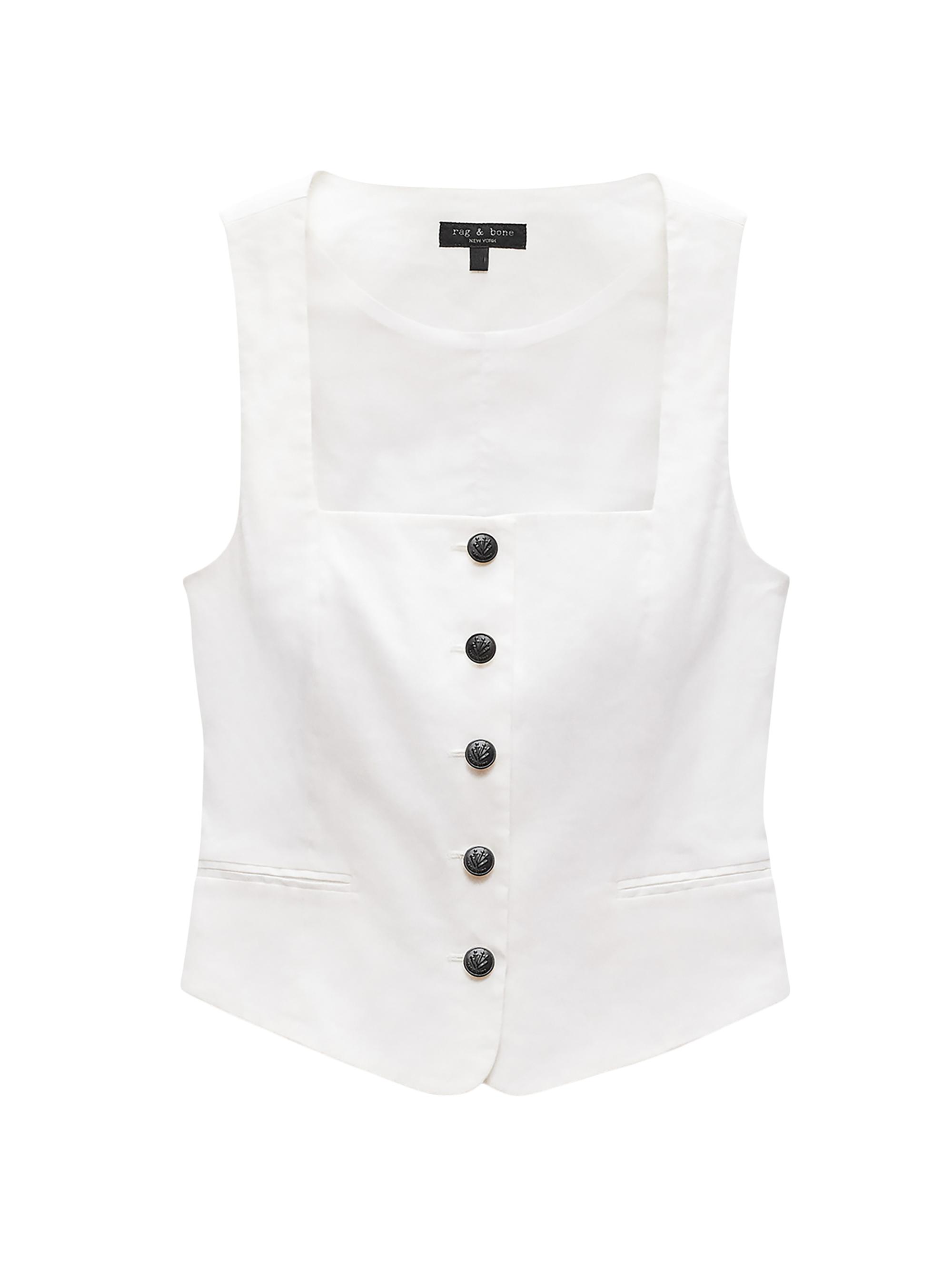 rag & bone Women's Mariana Linen-Blend Vest - White