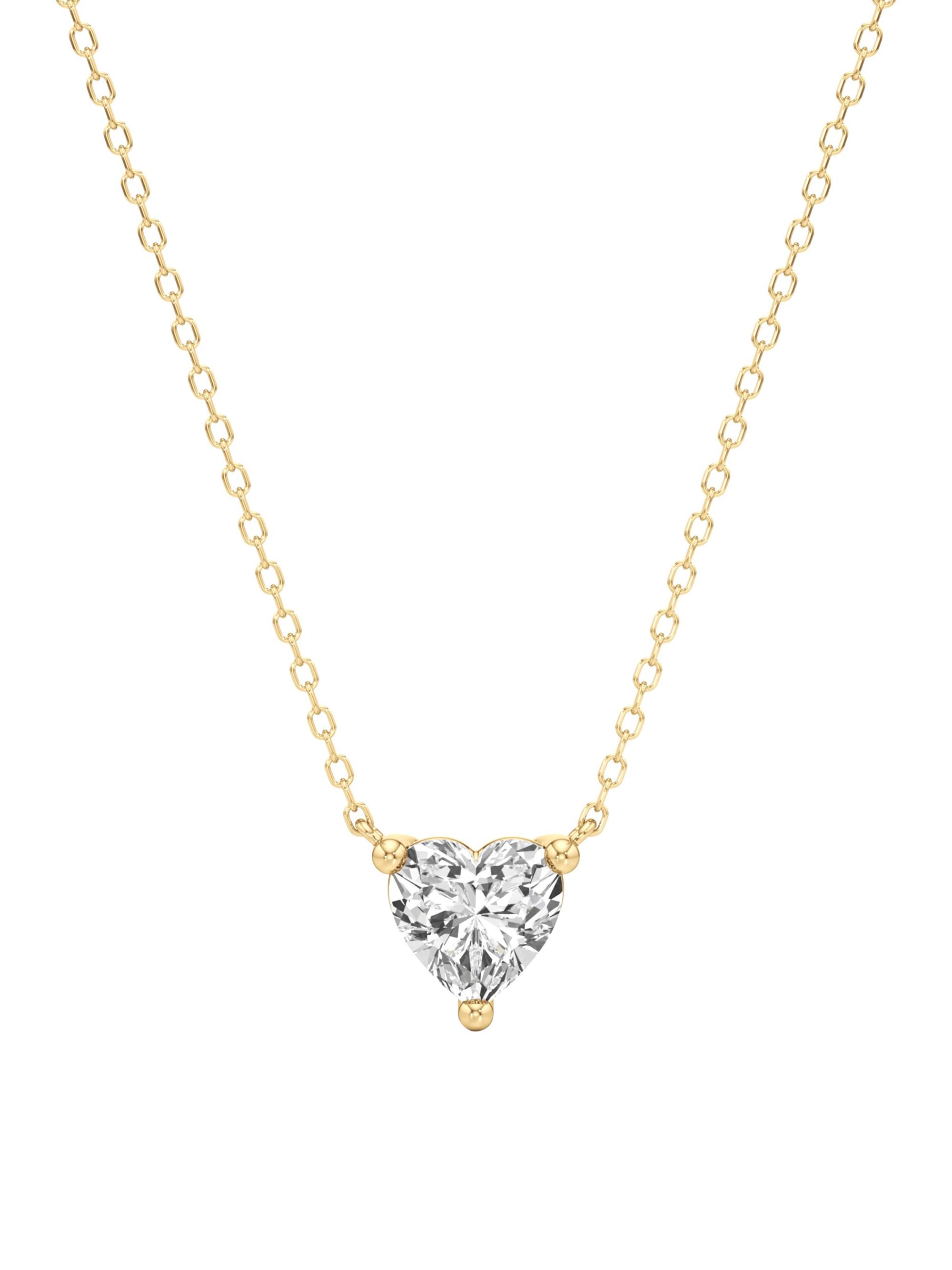 Saks Fifth Avenue Collection Women's 14K Gold & 1.50 TCW Lab-Grown Diamond Heart Pendant Necklace - Yellow Gold