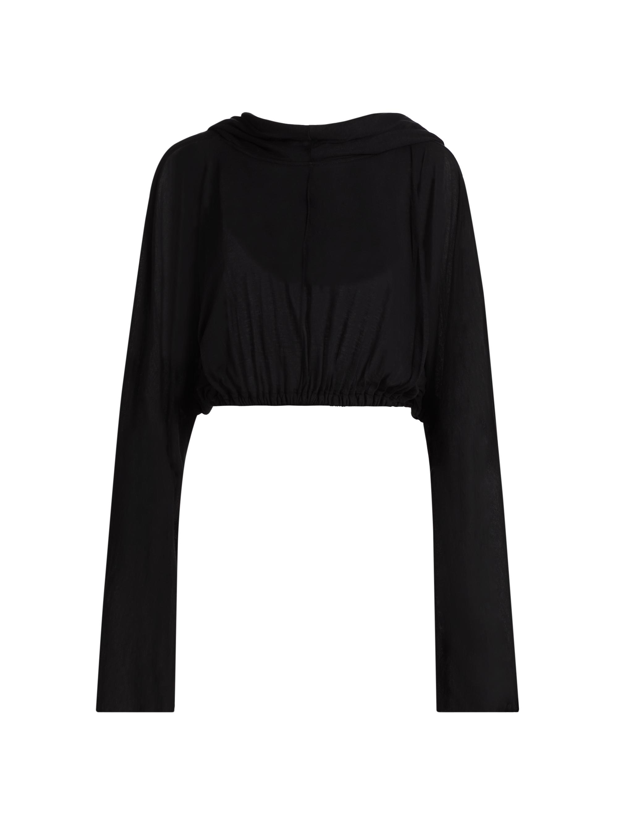 Rick Owens Women's Hollywood Cropped Hooded T-Shirt - Black