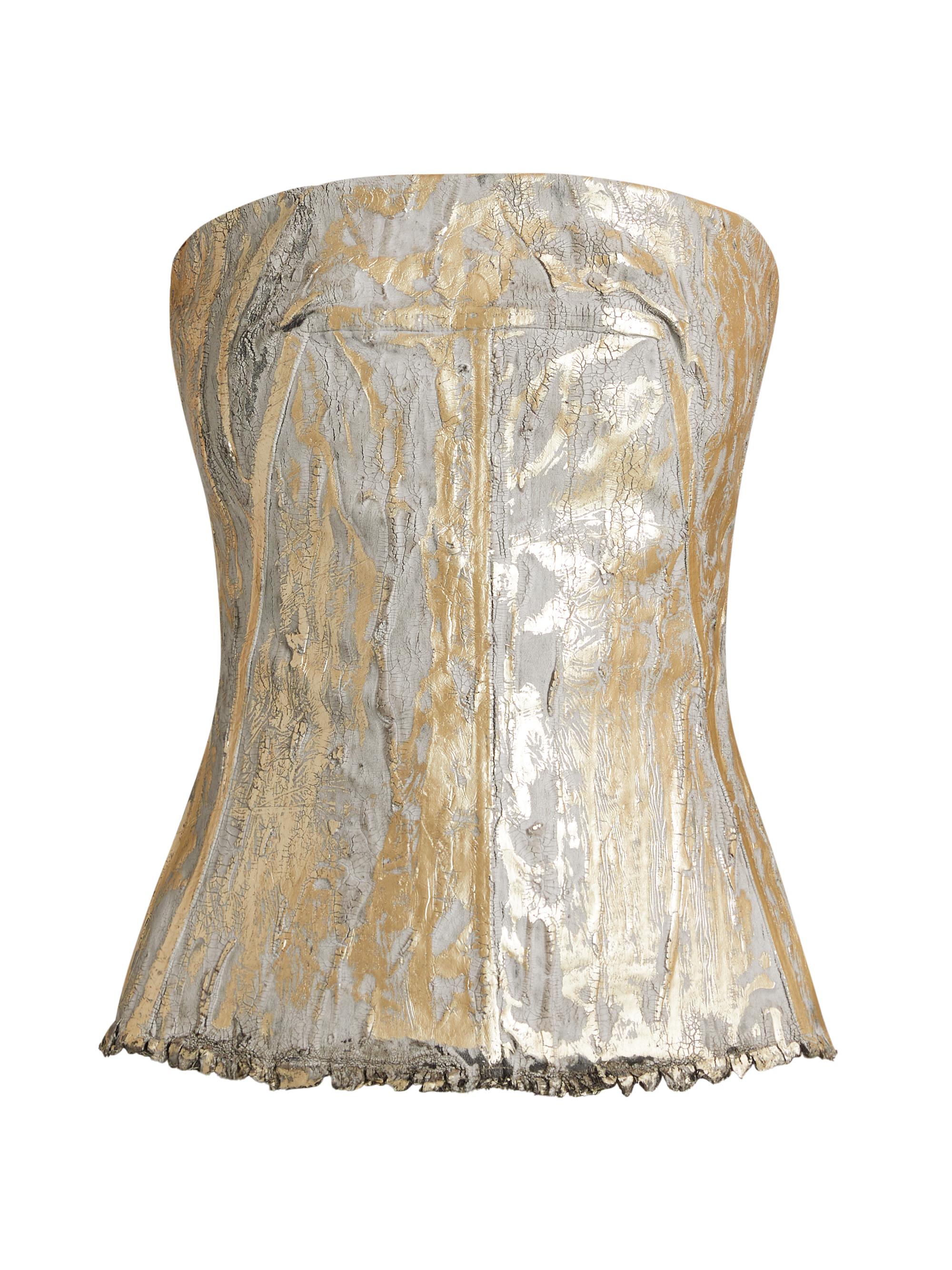 Rick Owens Women's Hollywood Denim Bustier Top - Gold