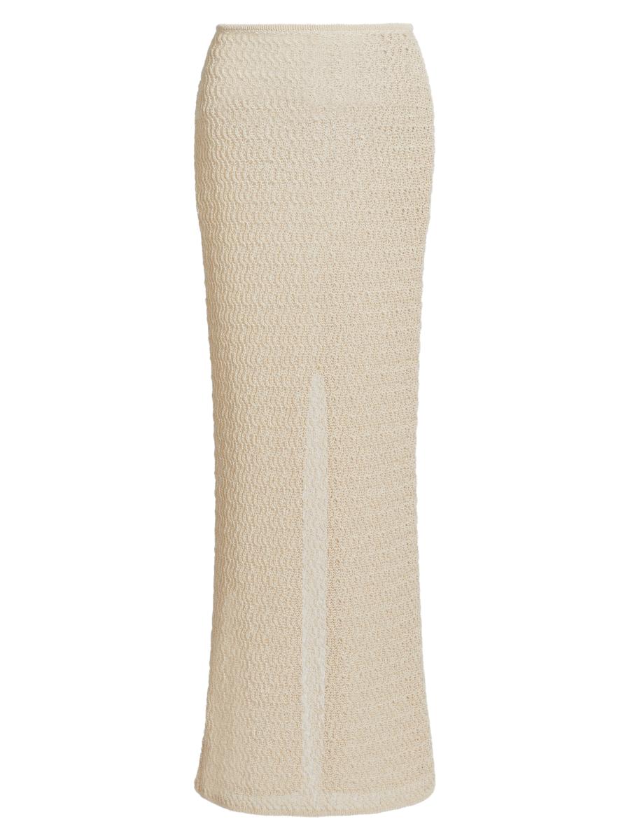 Ba&sh Women's Prettie Crochet-knit Sheer Maxi-skirt In White