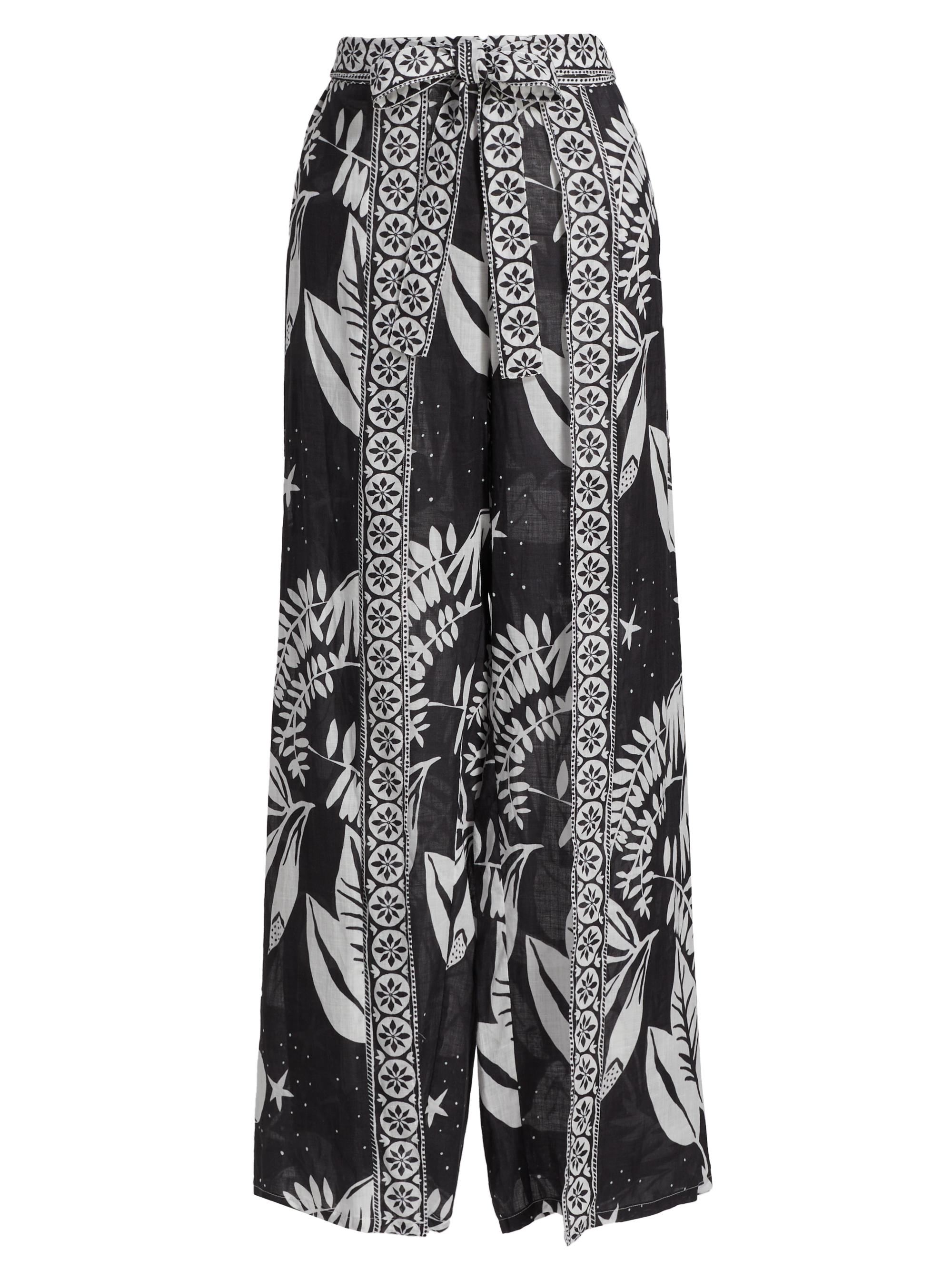 Johnny Was Women's Wrap Cover-Up Pants - Palmas Black White