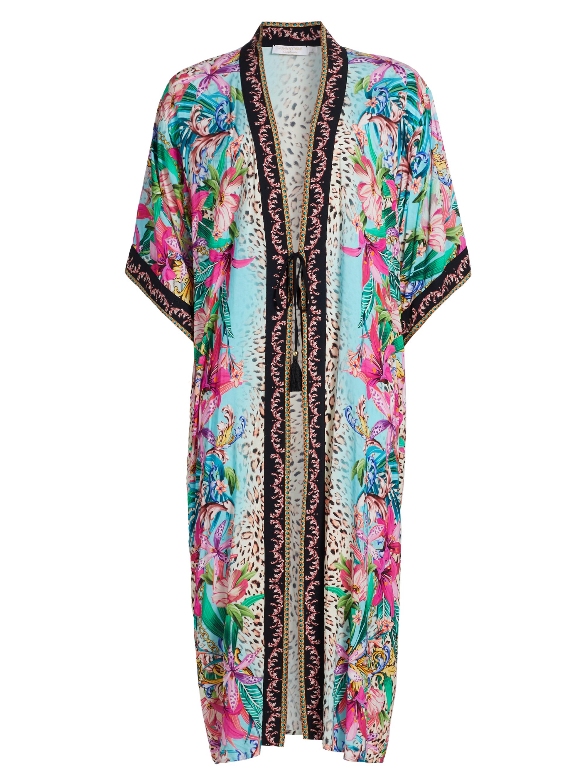 Johnny Was Women's Miller Long Kimono-Inspired Cover-Up - Miller Tigre Scarf Print