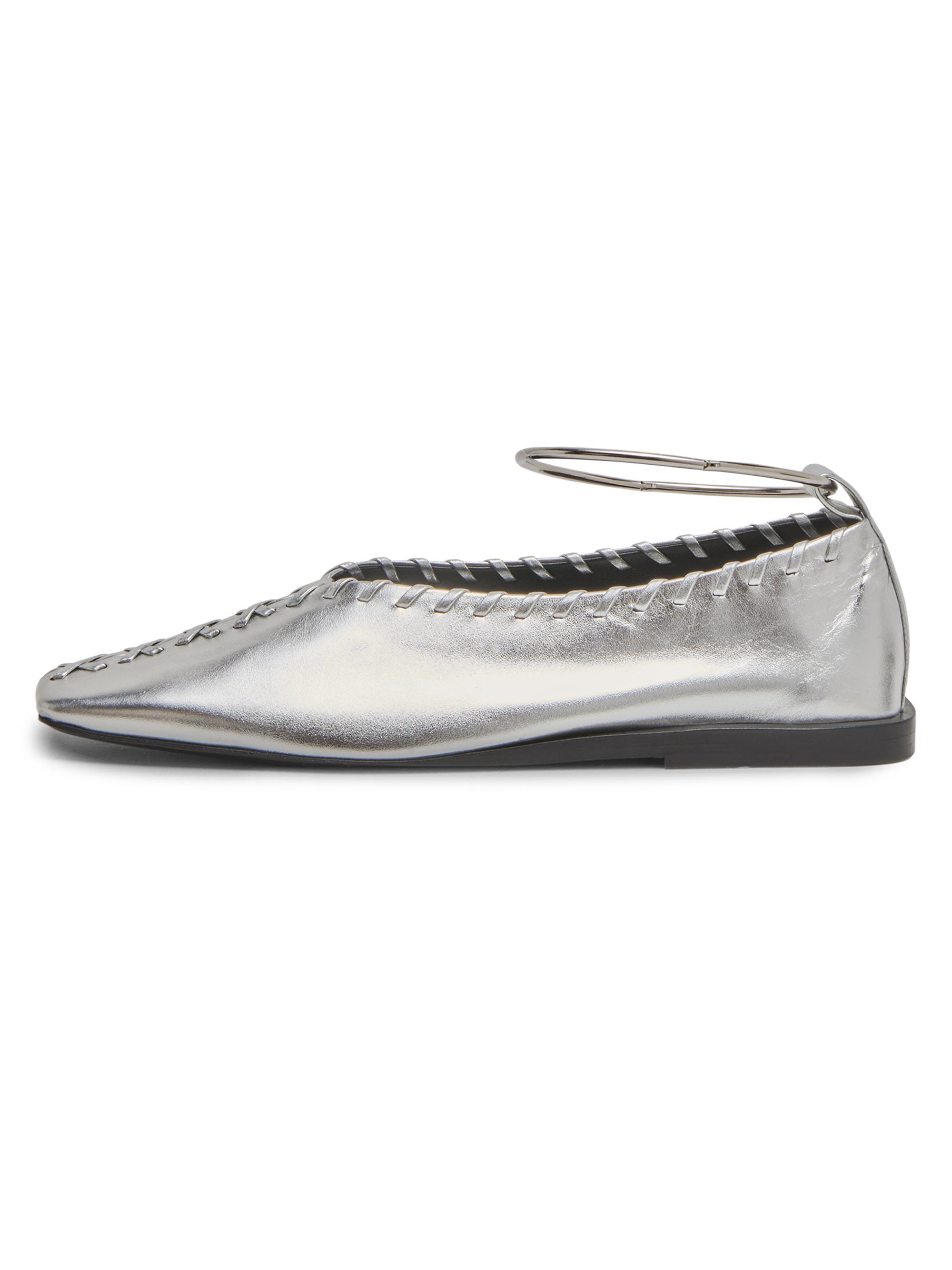 Women's Silver Designer Flats | Saks Fifth Avenue