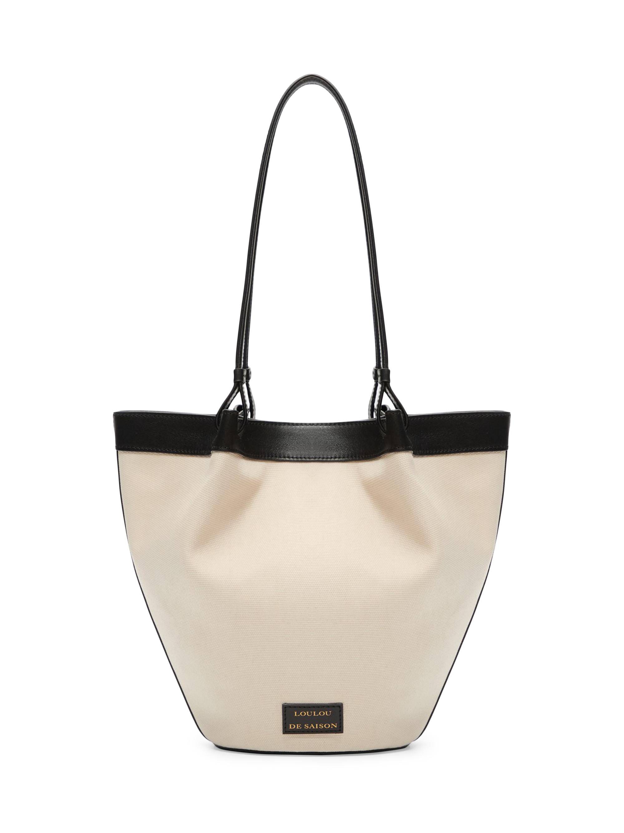 Loulou de Saison Women's Rios  Cotton Tote Bag - Natural Black