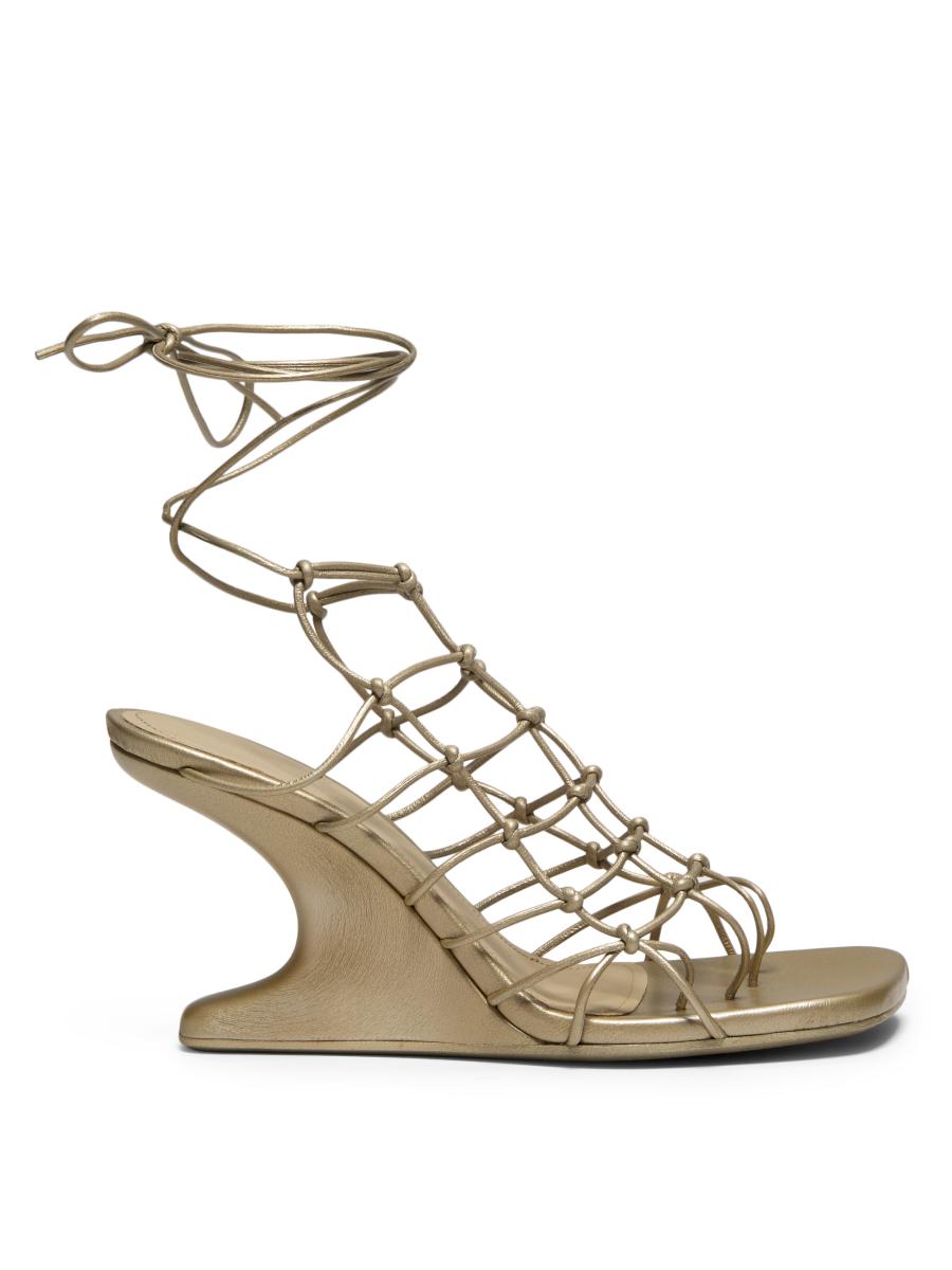 Rick Owens Metallic Leather Wedge Sandals | Saks Fifth Avenue
