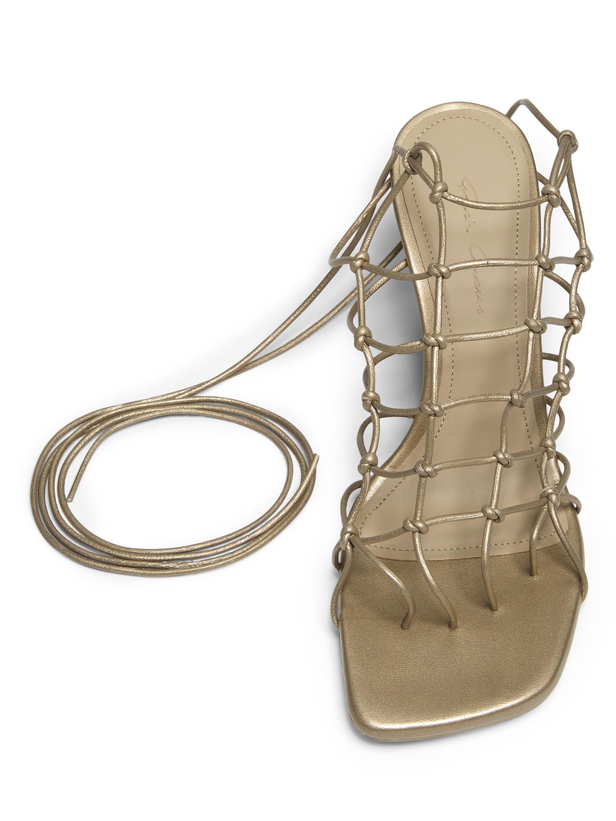 Rick Owens Metallic Leather Wedge Sandals | Saks Fifth Avenue