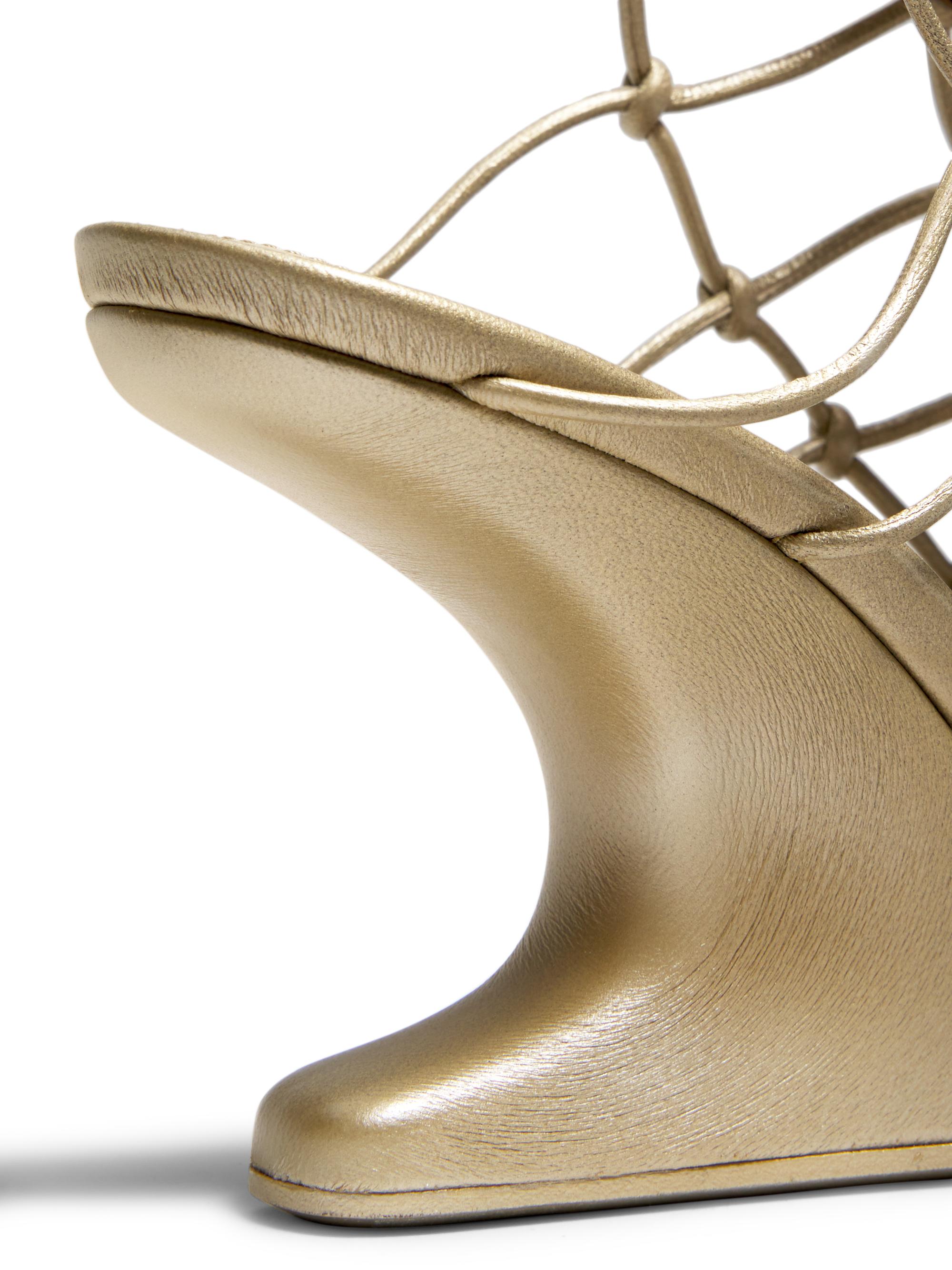 Rick Owens Metallic Leather Wedge Sandals | Saks Fifth Avenue