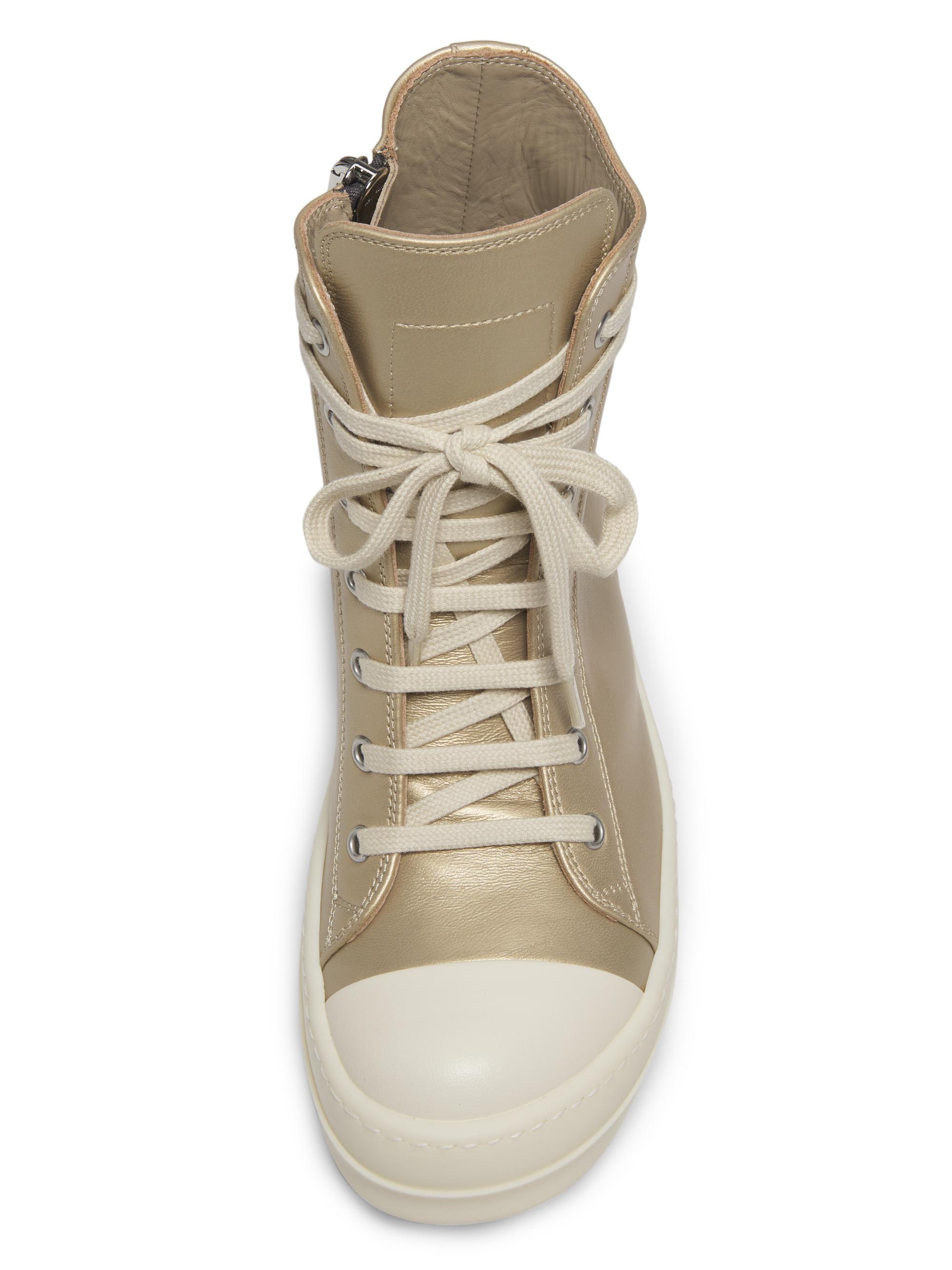 Rick Owens Metallic Leather Sneakers | Saks Fifth Avenue
