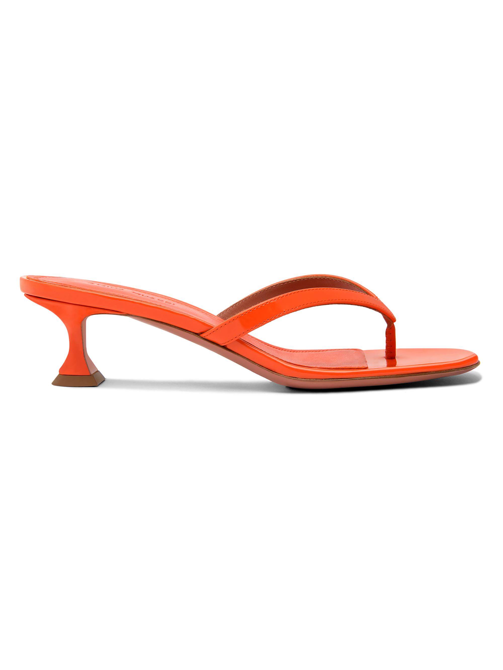 Amina Muaddi Women's Cruise Juliette 45MM Patent Leather Sandals - Patent Orange