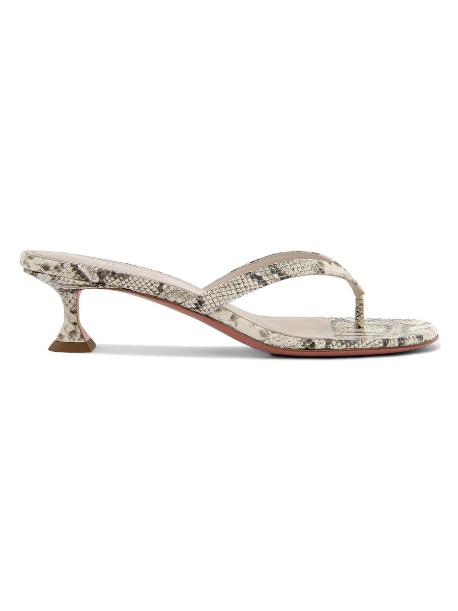 サンダル・ミュール AMINA MUADDI JULIETTETHONG45 Sandals Beige Juliette 45 leather thong sandals in beige - Amina Muaddi